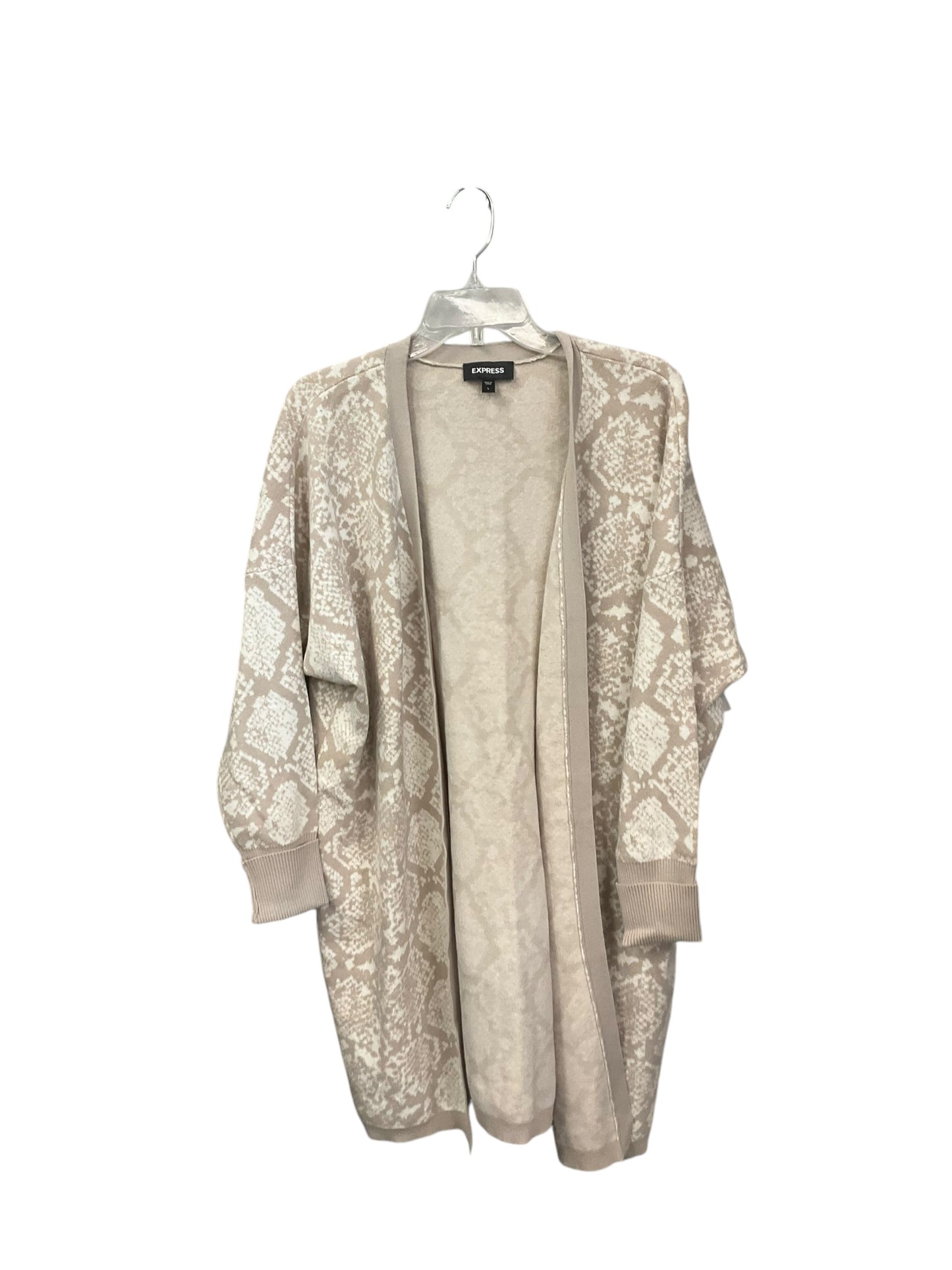 Cardigan By Express In Beige, Size: L