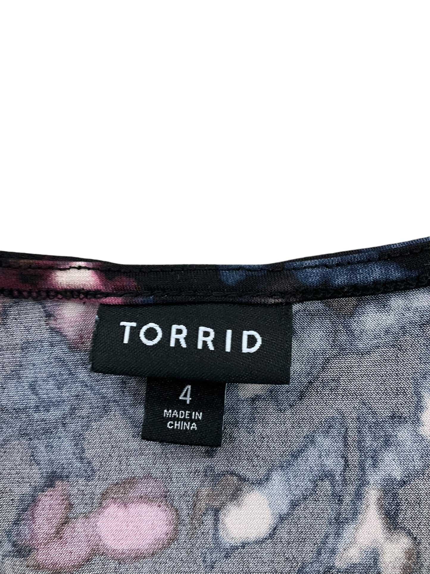 Top Long Sleeve By Torrid In Black & Pink, Size: 4x