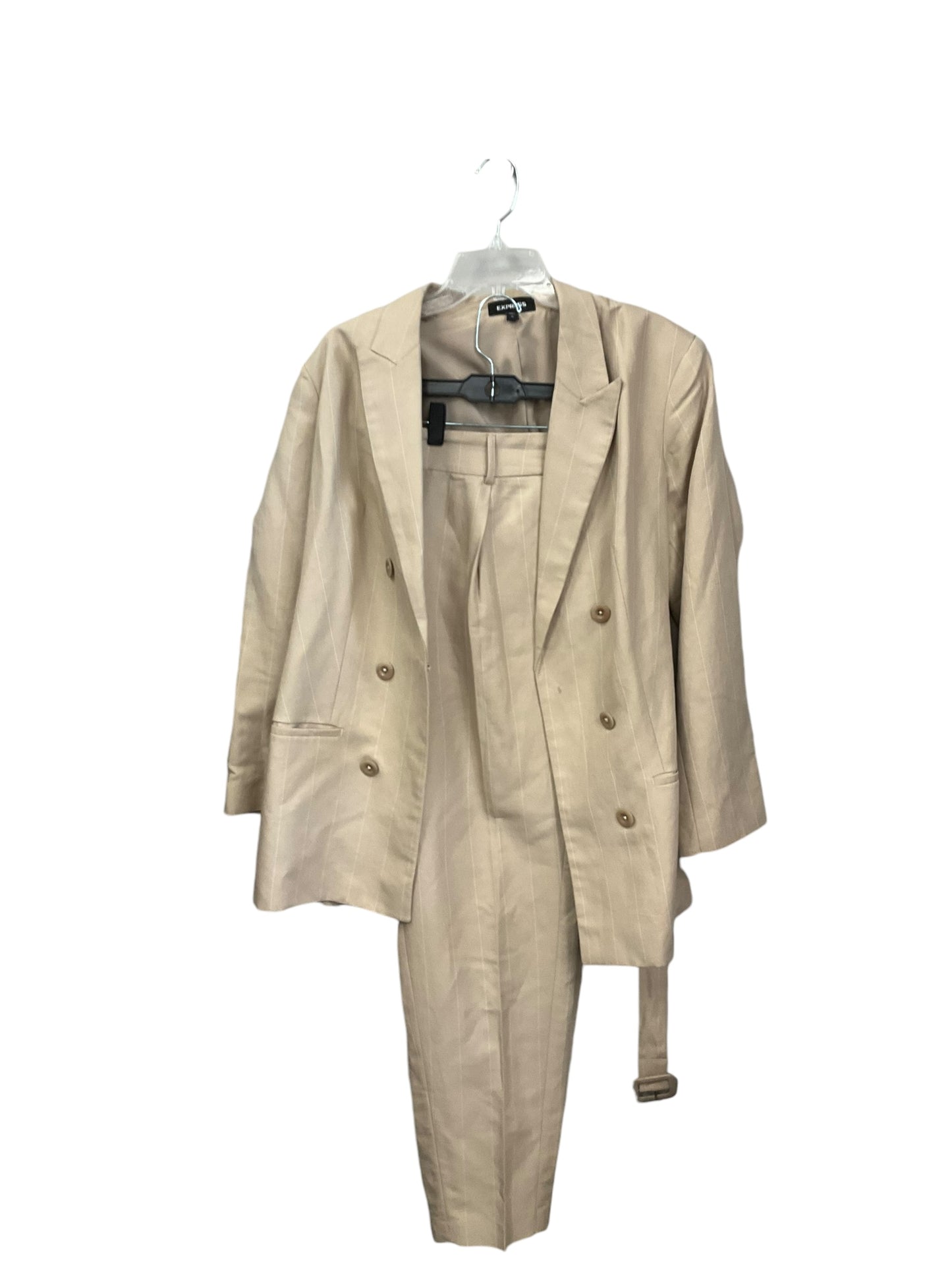 Pants Suit 2pc By Express In Beige, Size: 16