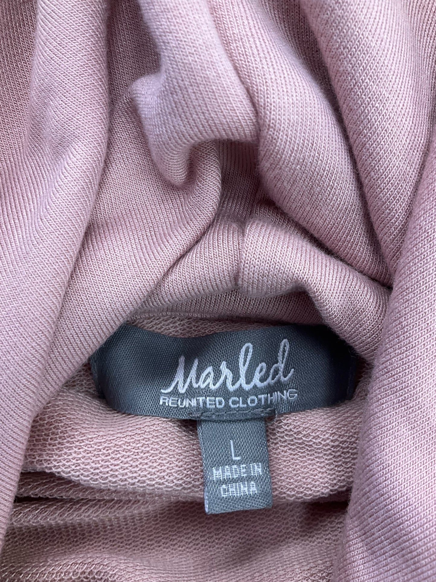 Athletic Top Long Sleeve Hoodie By Marled In Mauve, Size: L