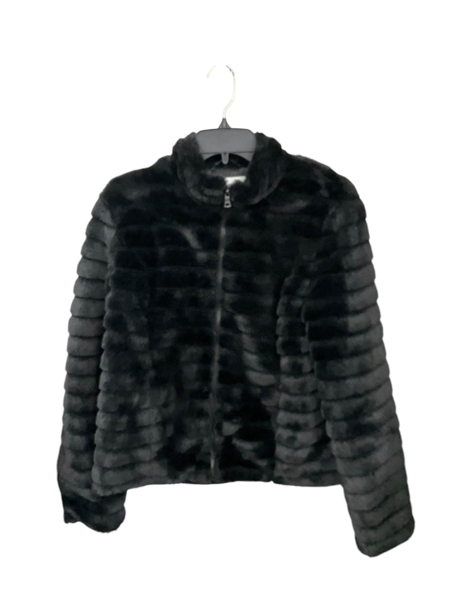 Jacket Faux Fur & Sherpa By Clothes Mentor In Black, Size: M