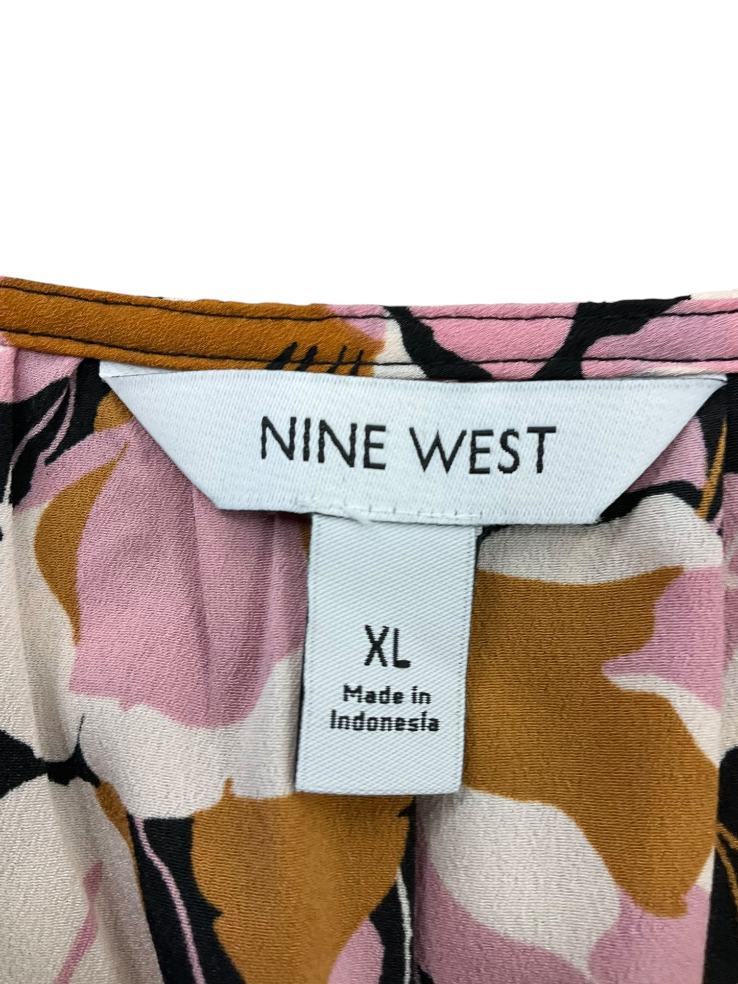 Blouse Long Sleeve By Nine West Apparel In Multi-colored, Size: Xl