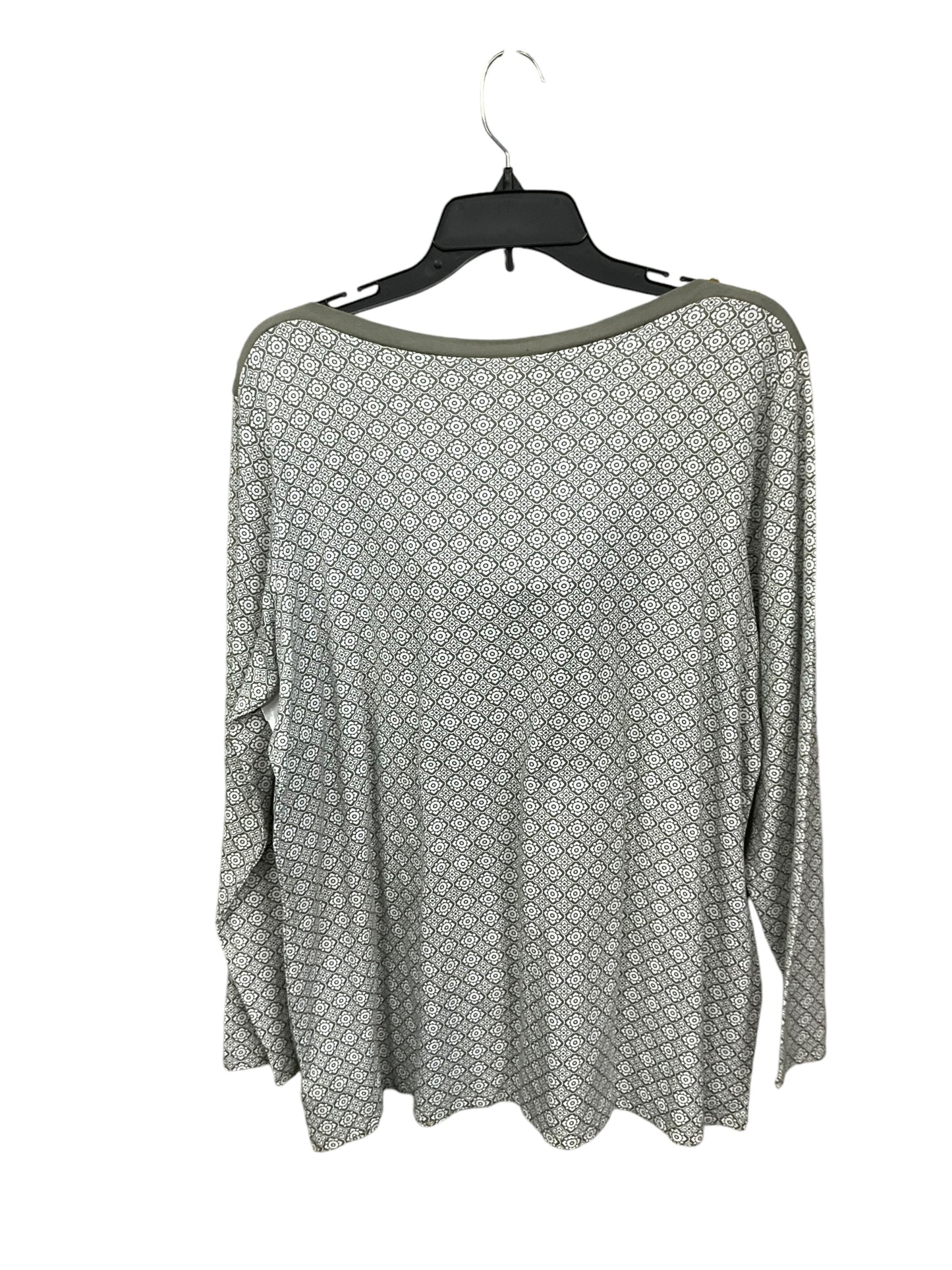 Top Long Sleeve By Diane Gilman In Grey, Size: Xl