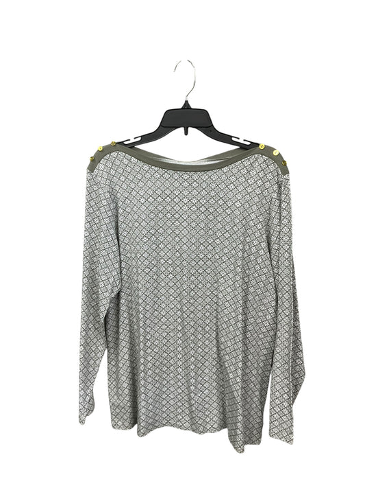 Top Long Sleeve By Diane Gilman In Grey, Size: Xl