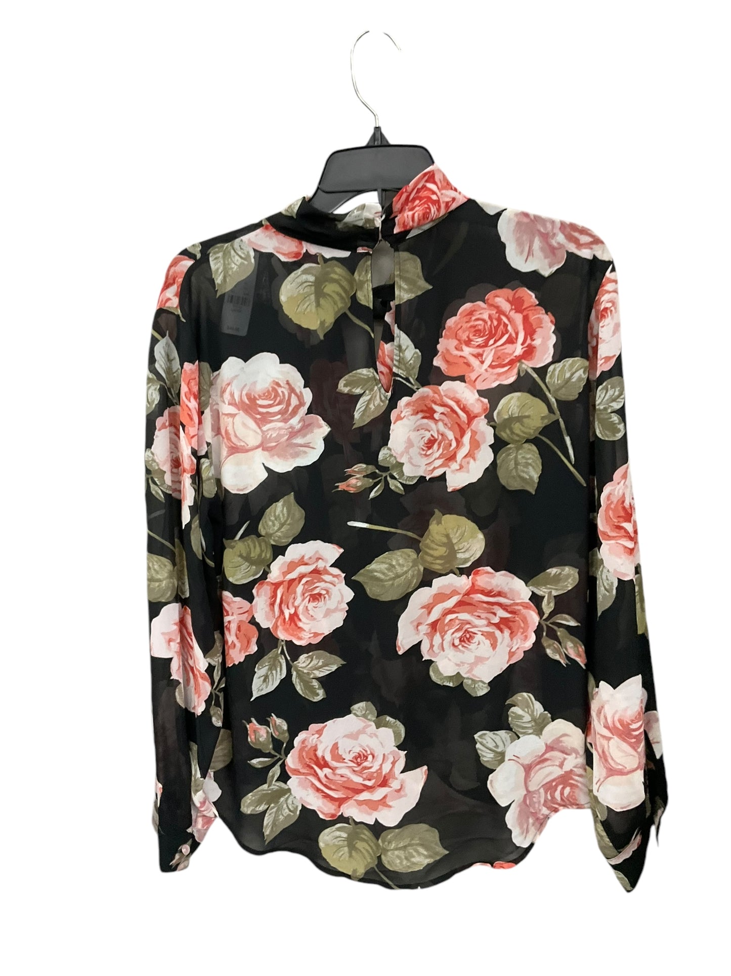 Top Long Sleeve By New York And Co In Black & Pink, Size: L