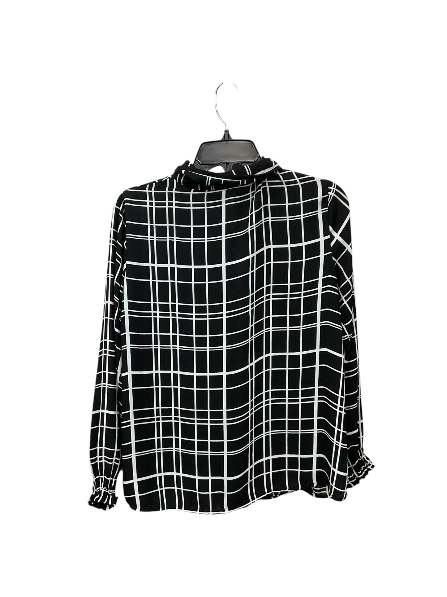 Blouse Long Sleeve By Ny Collection In Black & White, Size: M