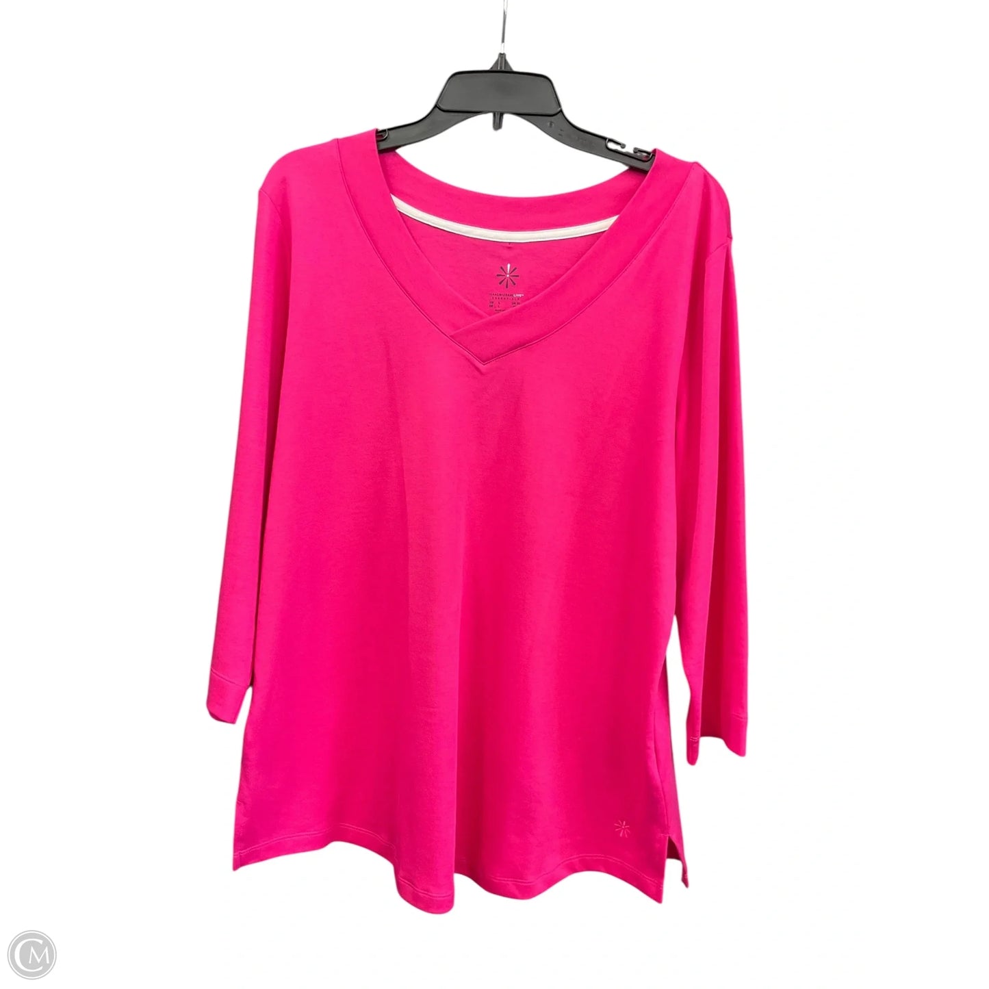 Top 3/4 Sleeve By Isaac Mizrahi Live Qvc In Pink, Size: L