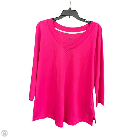 Top 3/4 Sleeve By Isaac Mizrahi Live Qvc In Pink, Size: L