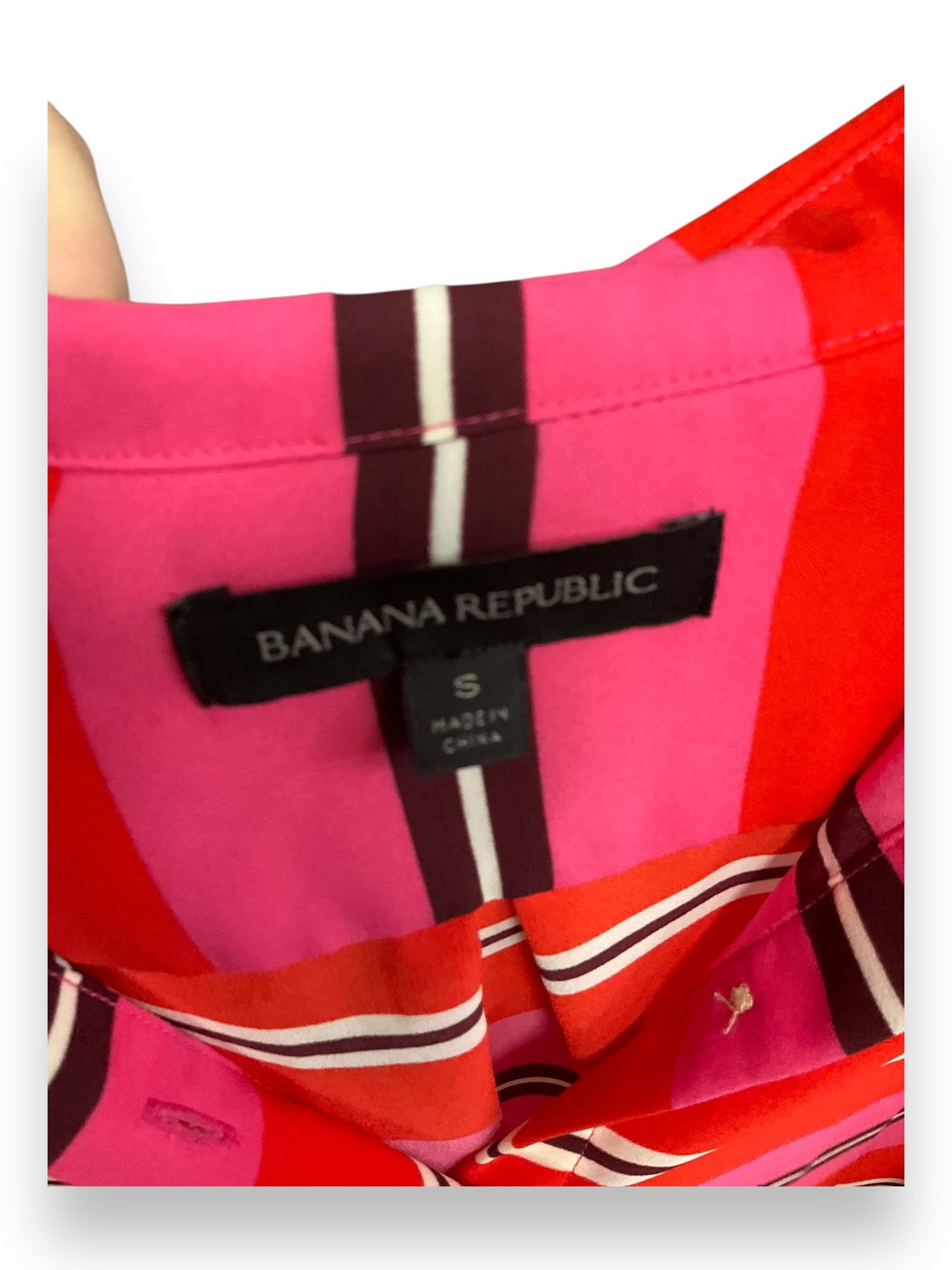 Blouse Long Sleeve By Banana Republic In Striped Pattern, Size: S