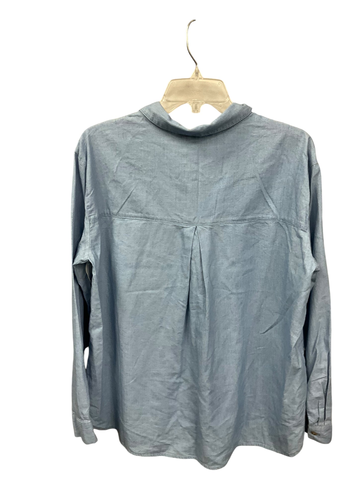 Blouse Long Sleeve By Jane And Delancey In Blue, Size: M