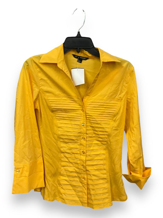 Blouse 3/4 Sleeve By Zac And Rachel In Yellow, Size: S