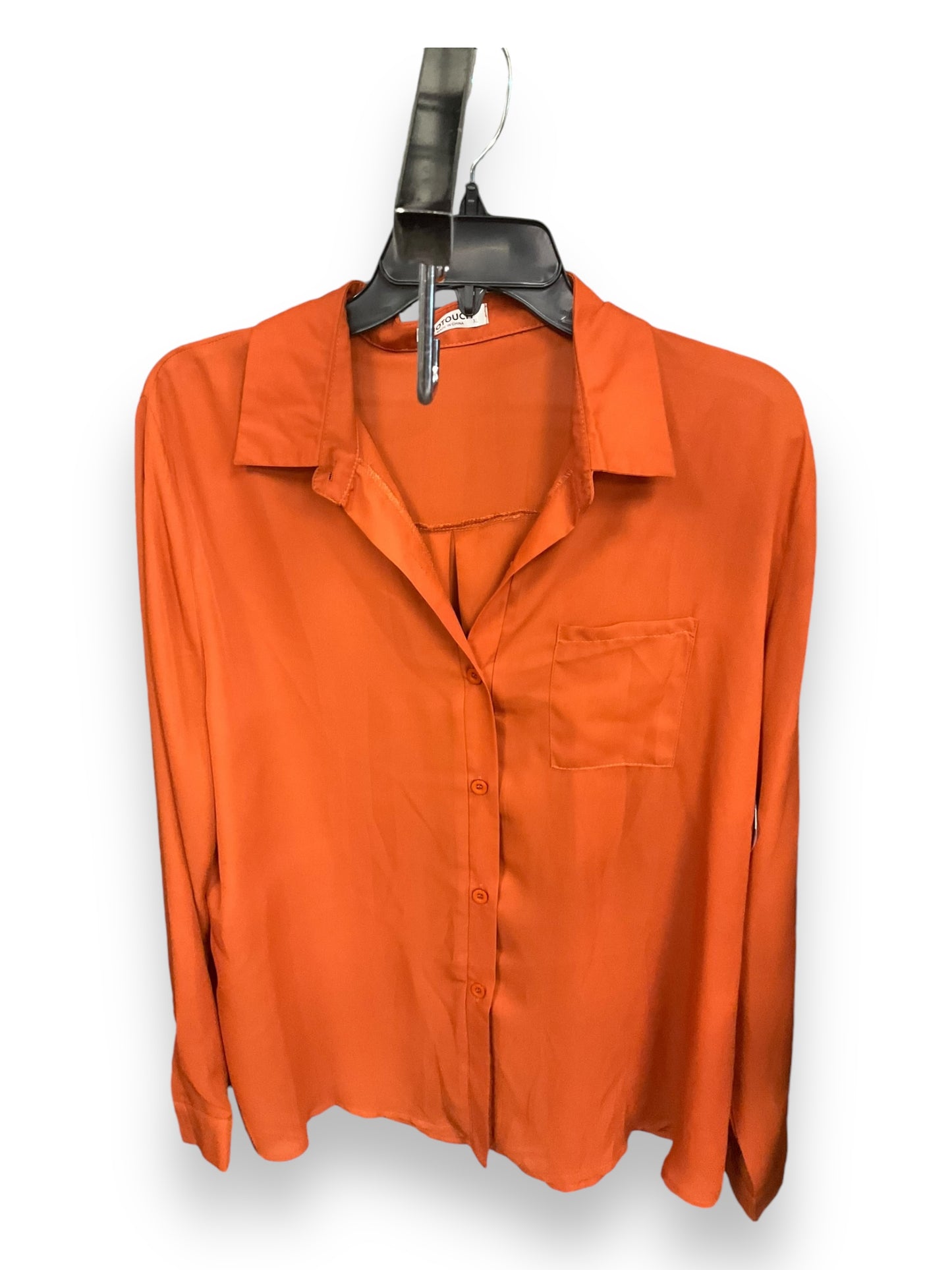 Blouse Long Sleeve By Clothes Mentor In Orange, Size: Xl