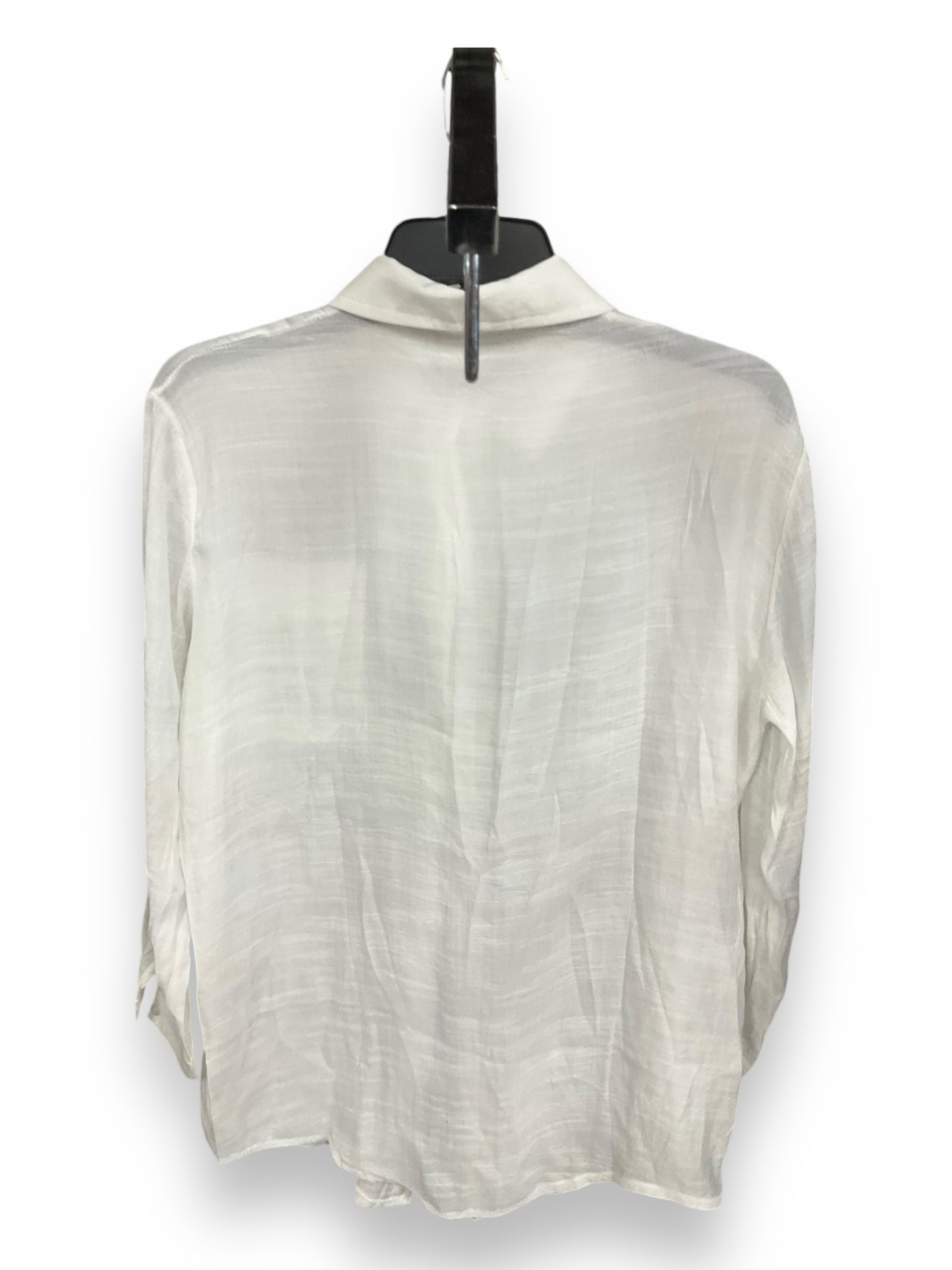 Blouse Long Sleeve By Clothes Mentor In White, Size: S