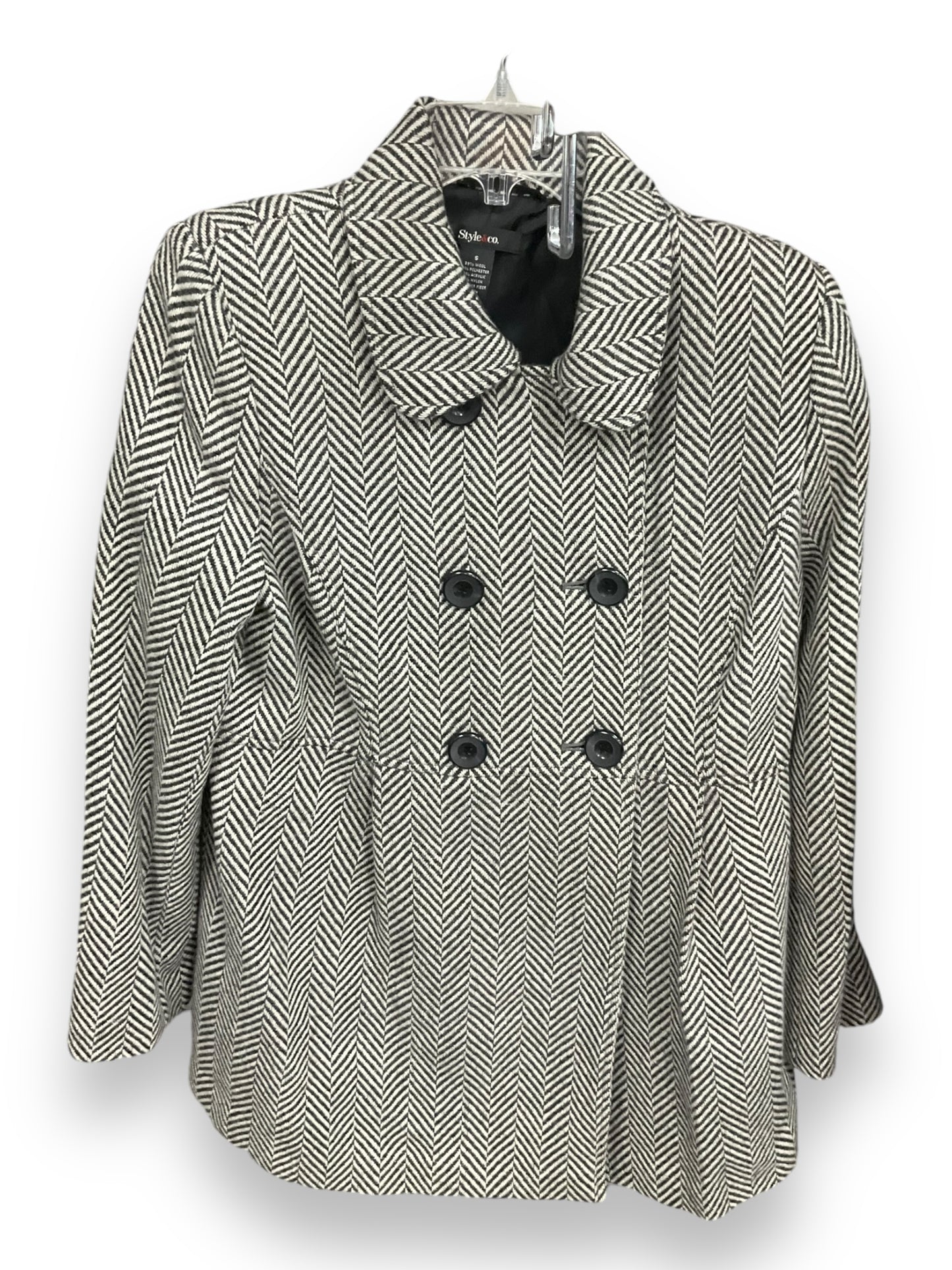 Coat Wool By Style And Company In Grey, Size: S