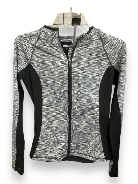 Athletic Jacket By Reebok In Black & Grey, Size: S