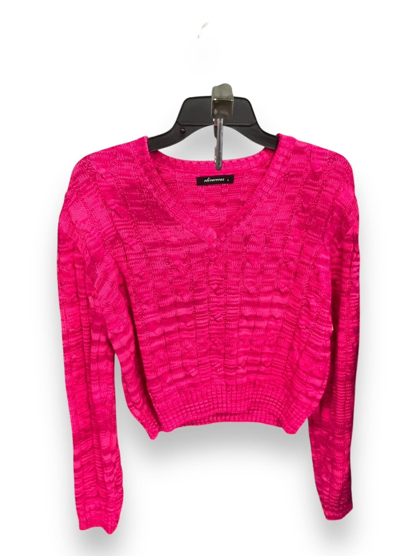 Sweater By Olivaceous In Pink, Size: L