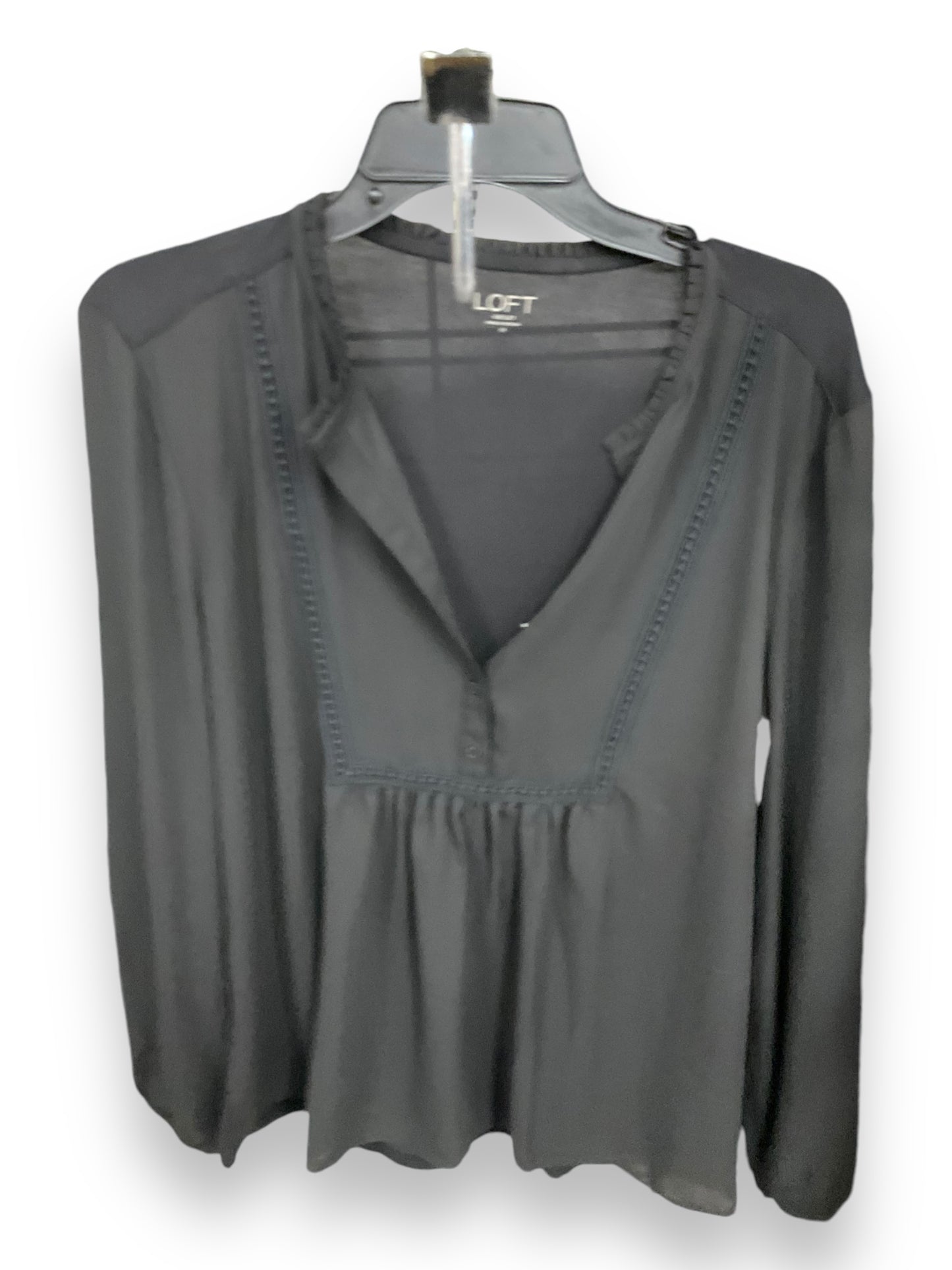 Top Long Sleeve By Loft In Black, Size: M