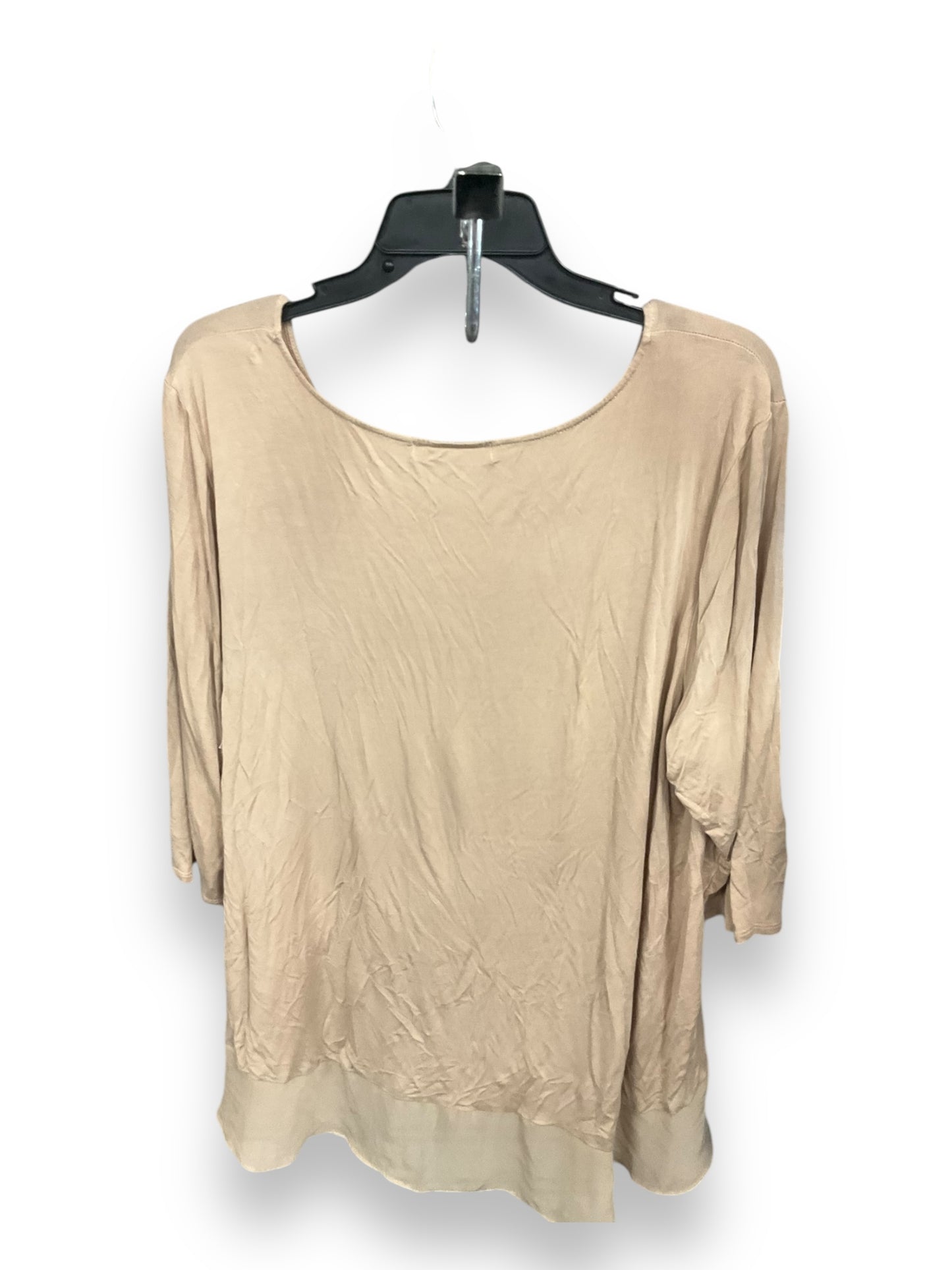 Top 3/4 Sleeve By Ellen Tracy In Beige, Size: 2x