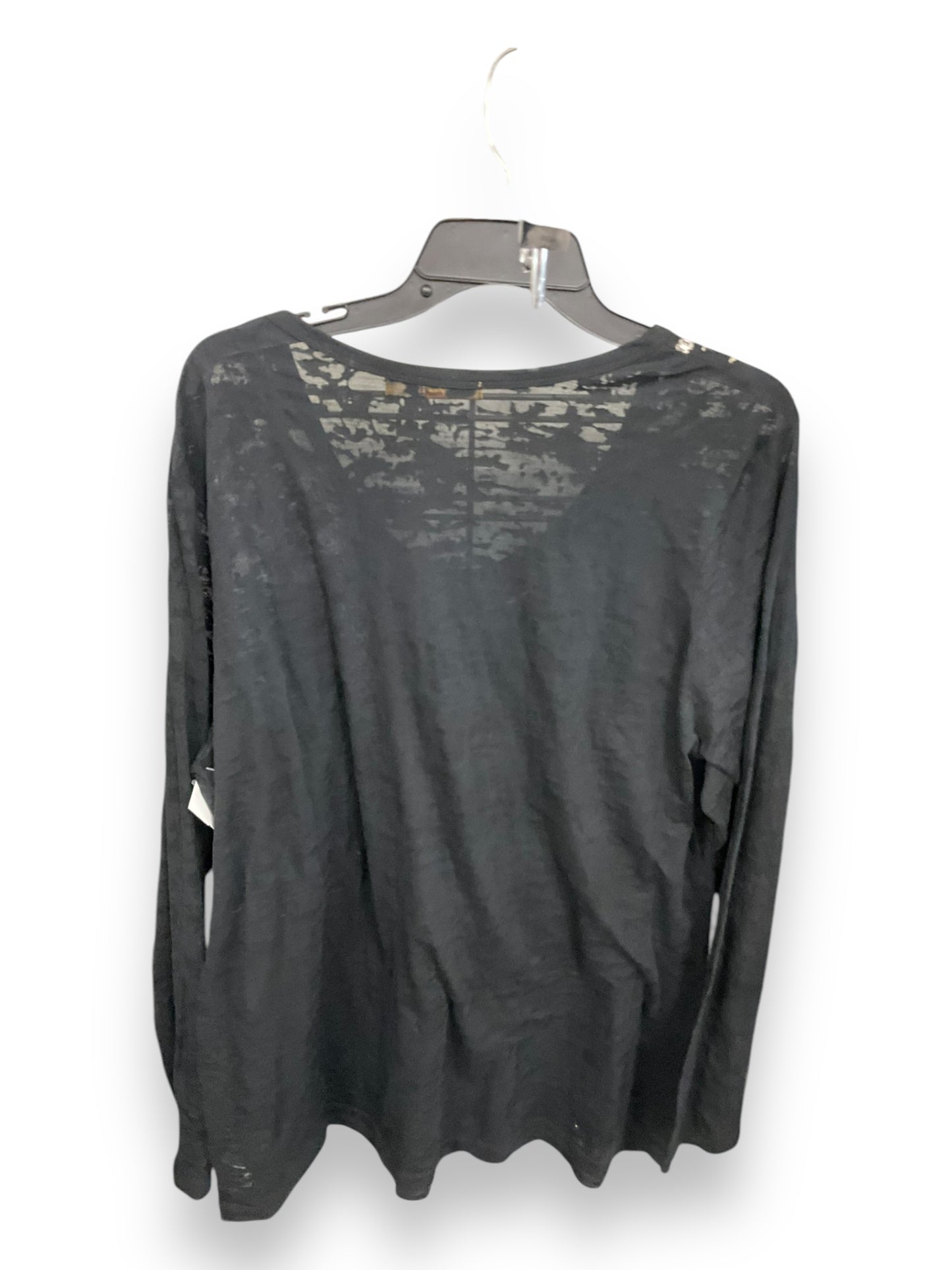 Top Long Sleeve By Seven 7 In Black, Size: 2x