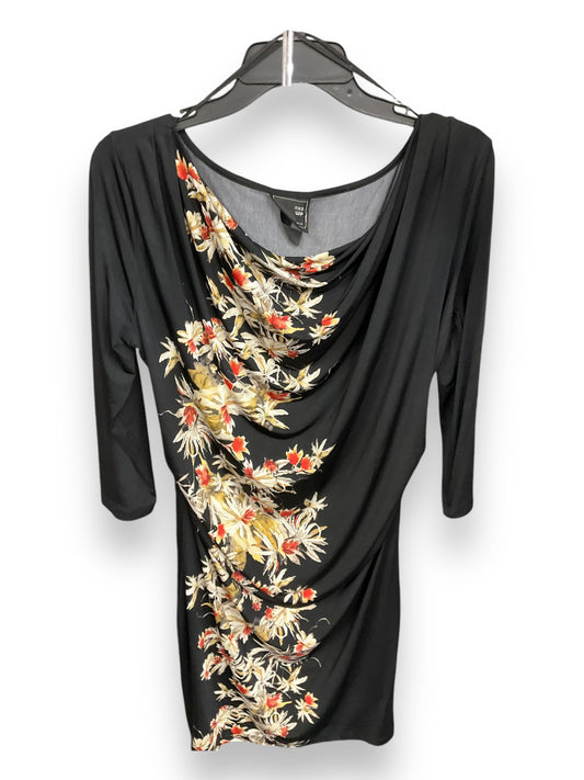 Dress Casual Midi By Clothes Mentor In Black & Gold, Size: M