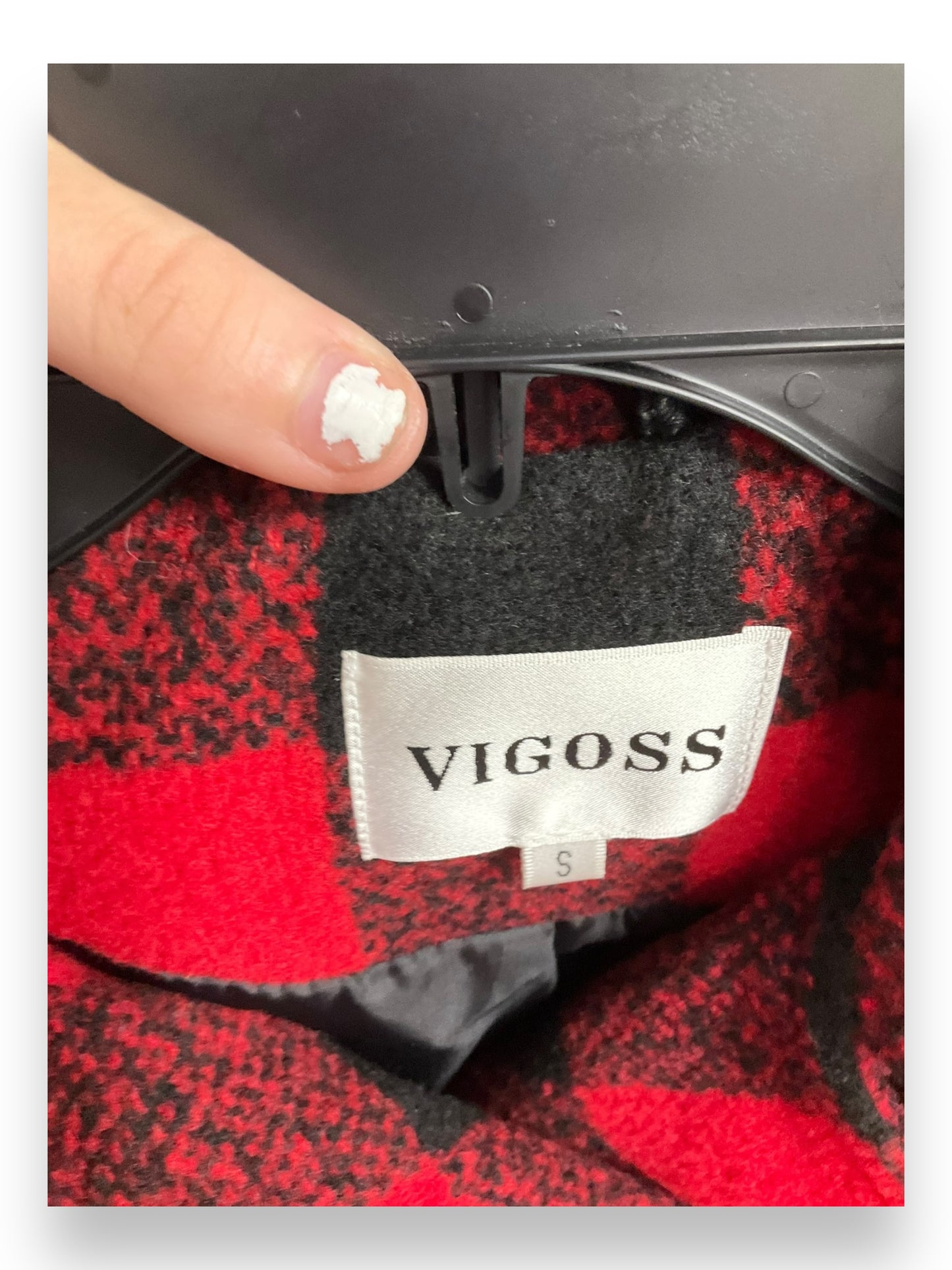 Jacket Moto By Vigoss In Black & Red, Size: S