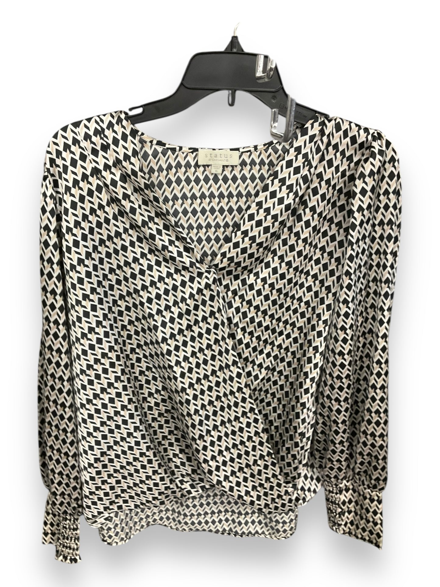 Top Long Sleeve By Clothes Mentor In Black & Cream, Size: Xl