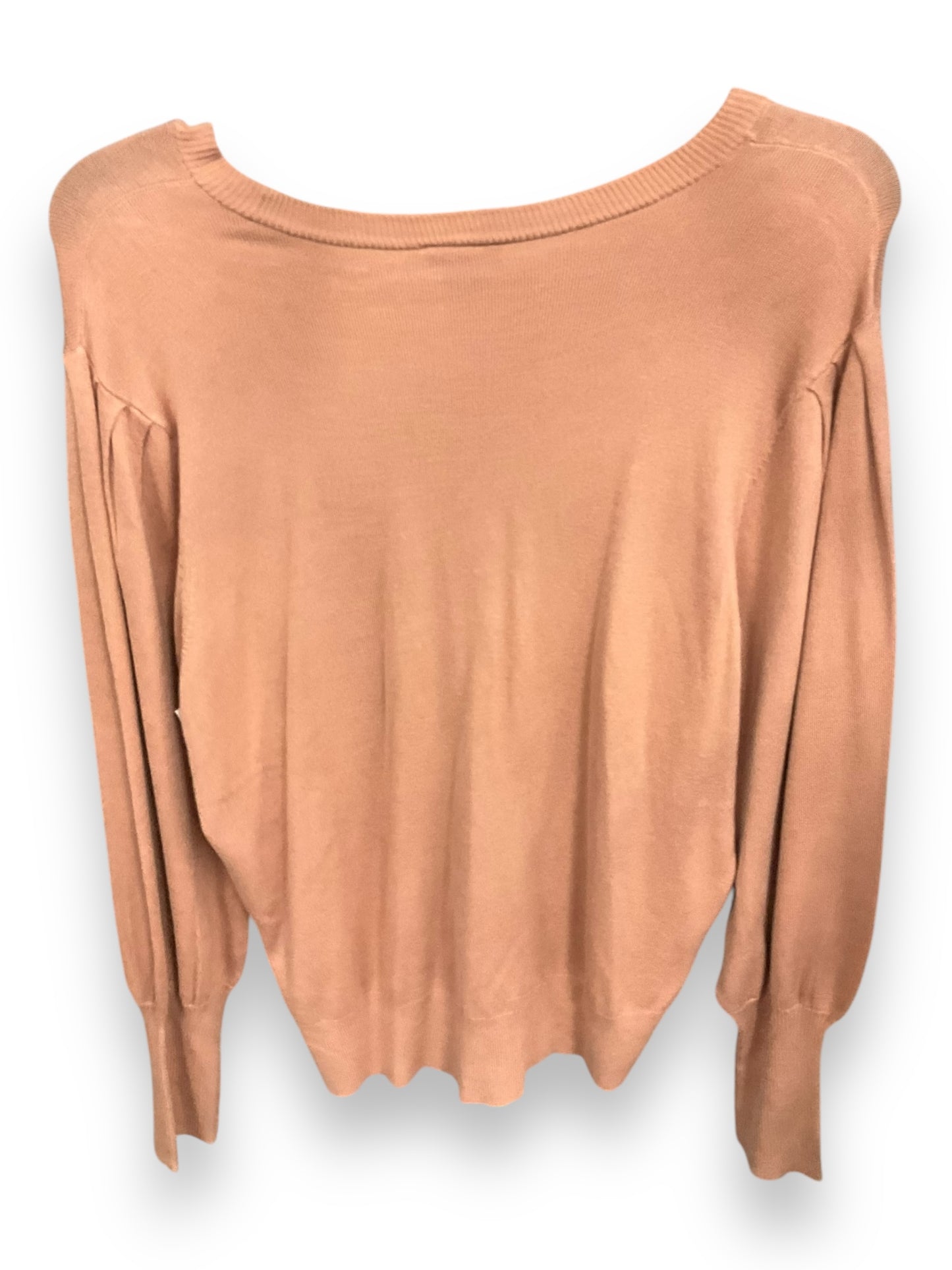 Top Long Sleeve By Ann Taylor In Peach, Size: L