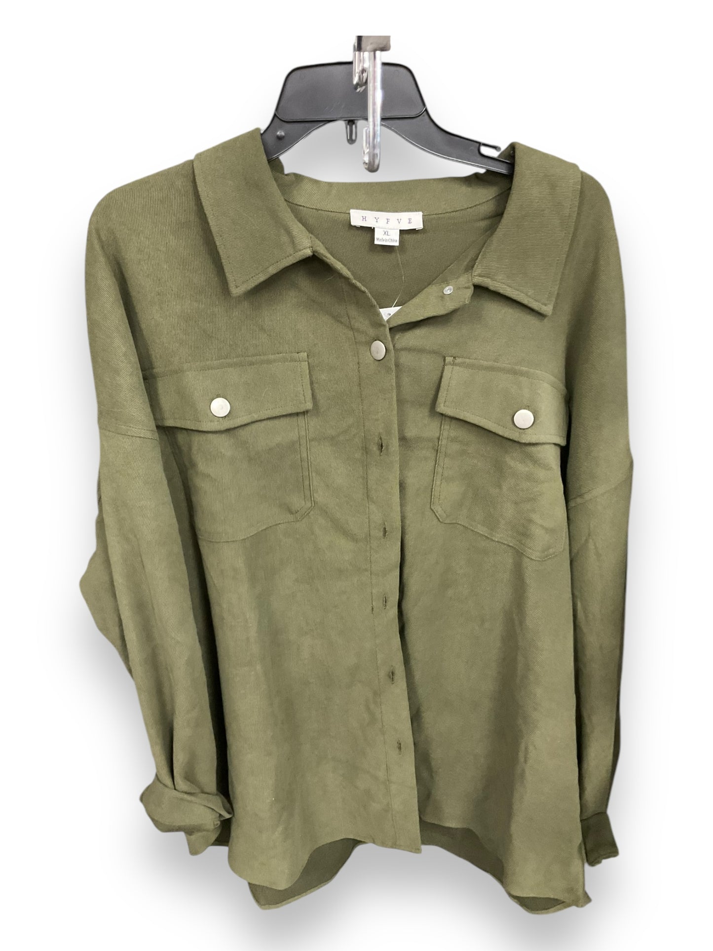 Jacket Shirt By Hyfve In Green, Size: Xl