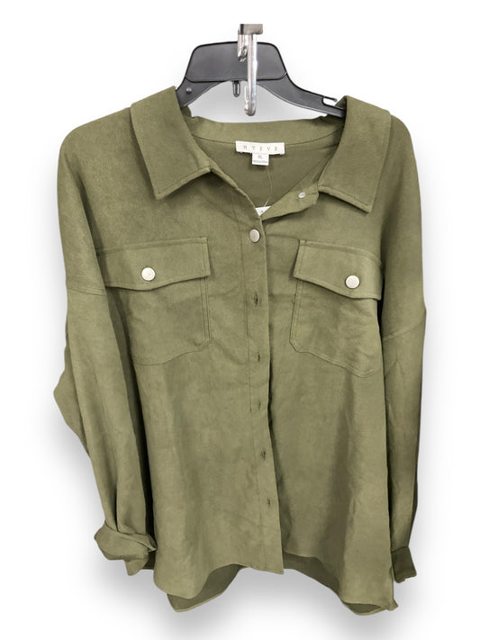 Jacket Shirt By Hyfve In Green, Size: Xl