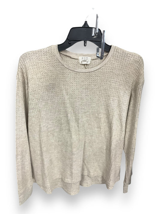 Top Long Sleeve Basic By Clothes Mentor In Beige, Size: L