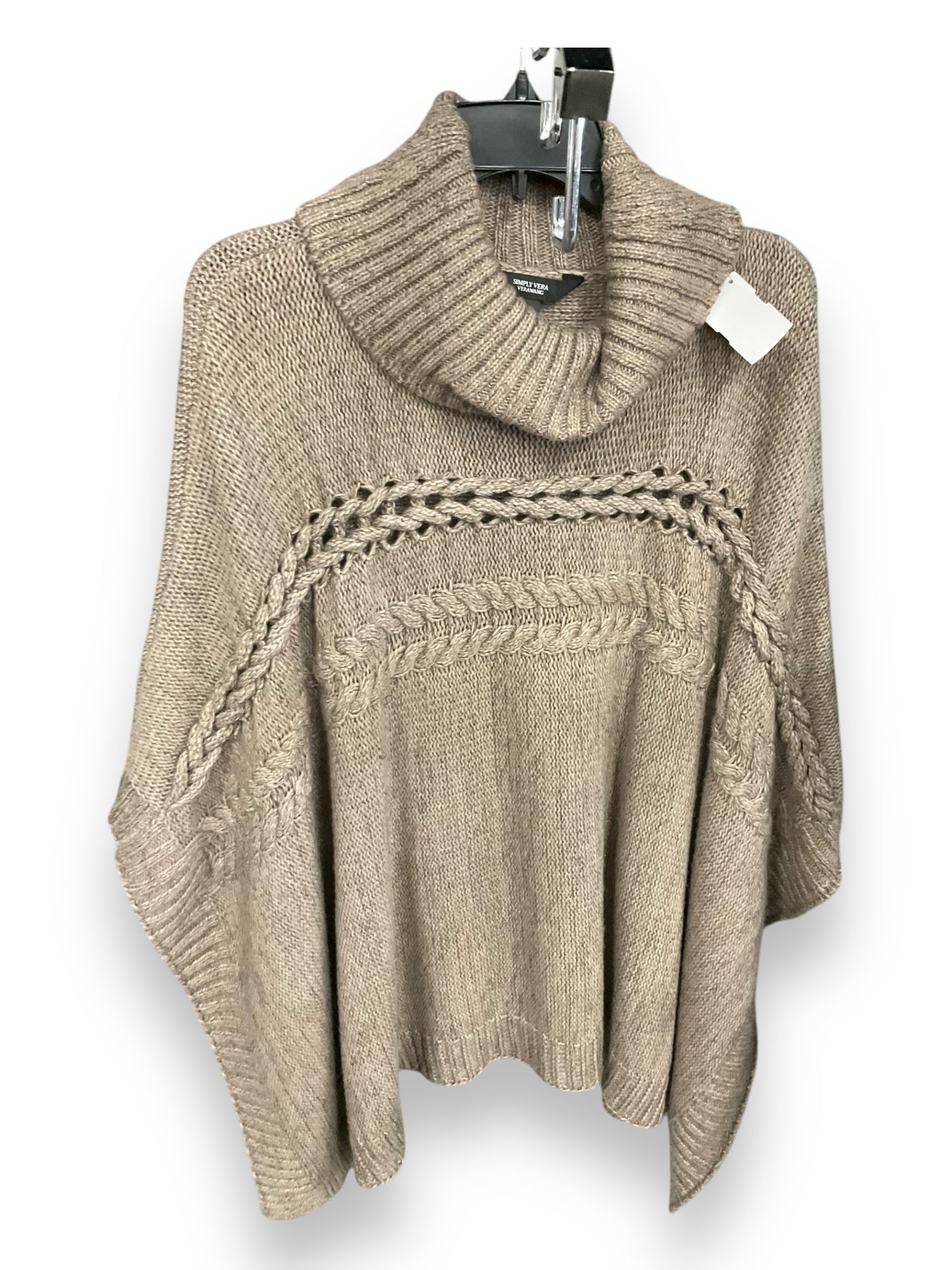 Poncho By Simply Vera In Taupe, Size: Xs