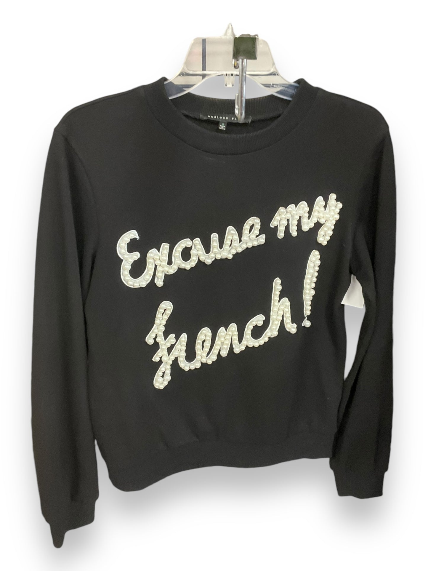 Sweatshirt Crewneck By Endless Rose In Black & White, Size: S