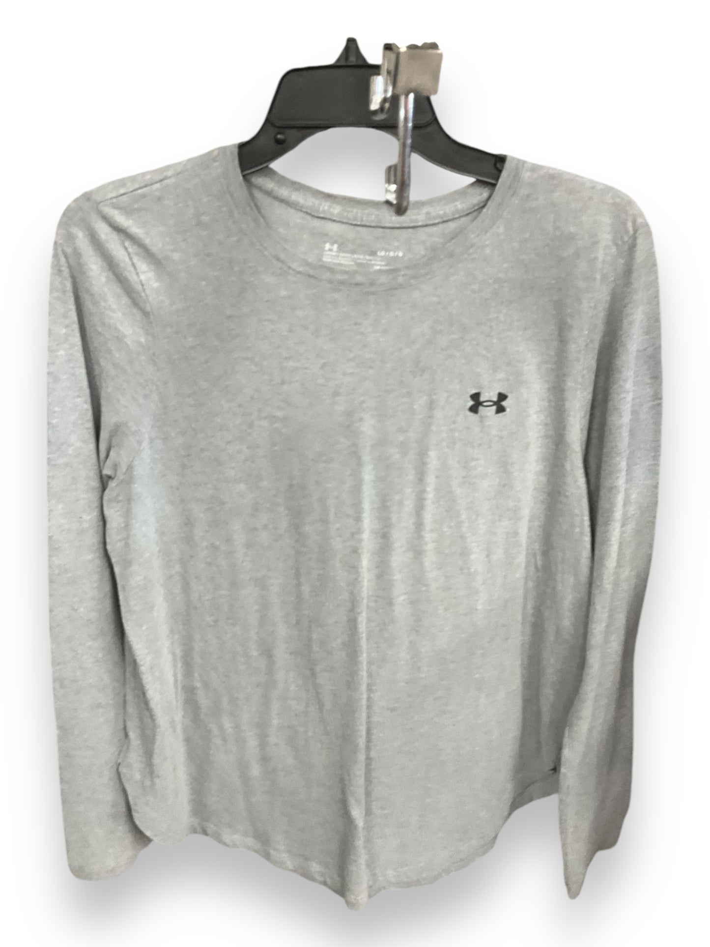 Athletic Top Long Sleeve Crewneck By Under Armour In Grey, Size: L