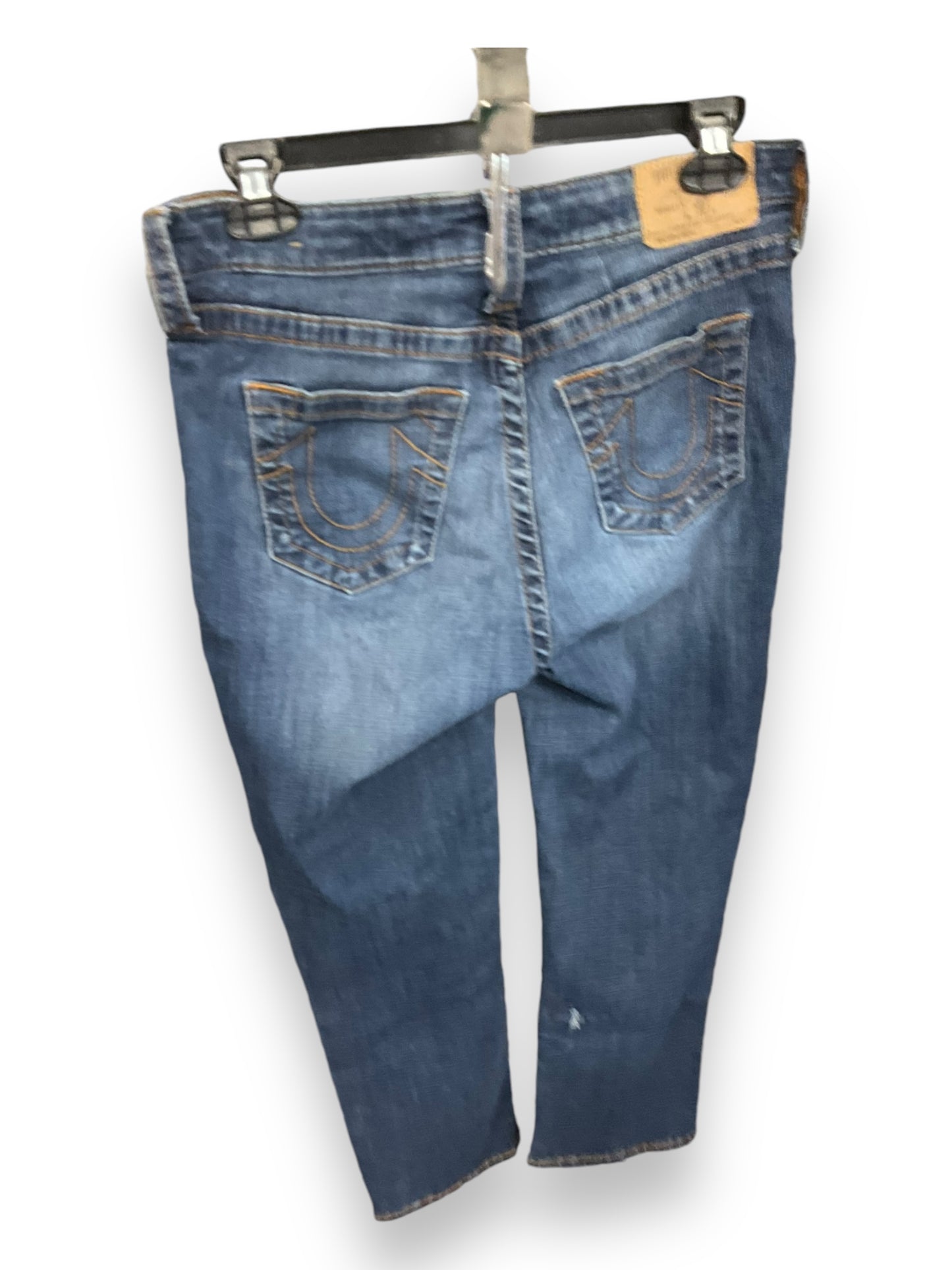 Jeans Cropped By True Religion In Blue Denim, Size: 10