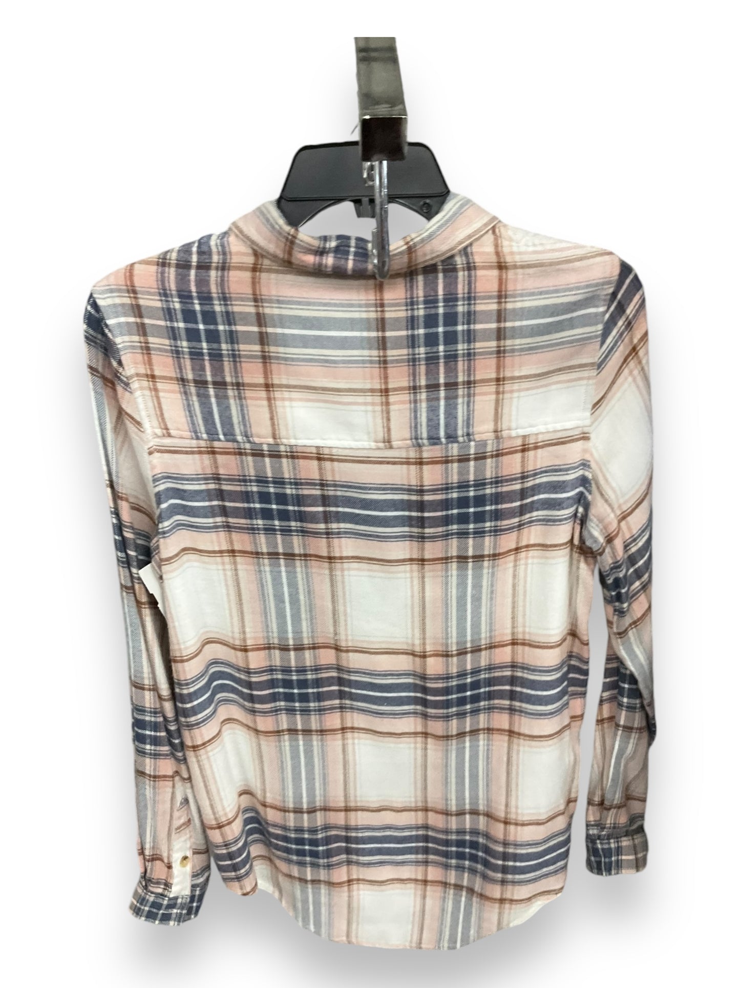 Blouse Long Sleeve By C And C In Plaid Pattern, Size: S