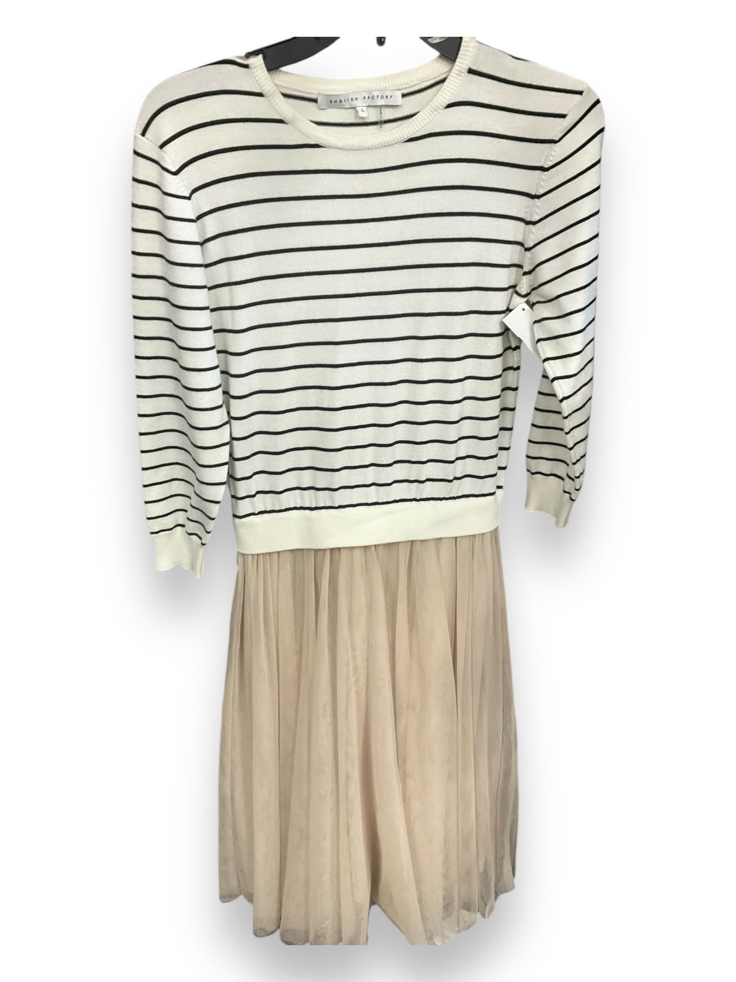 Dress Casual Midi By English Factory In Ivory, Size: L