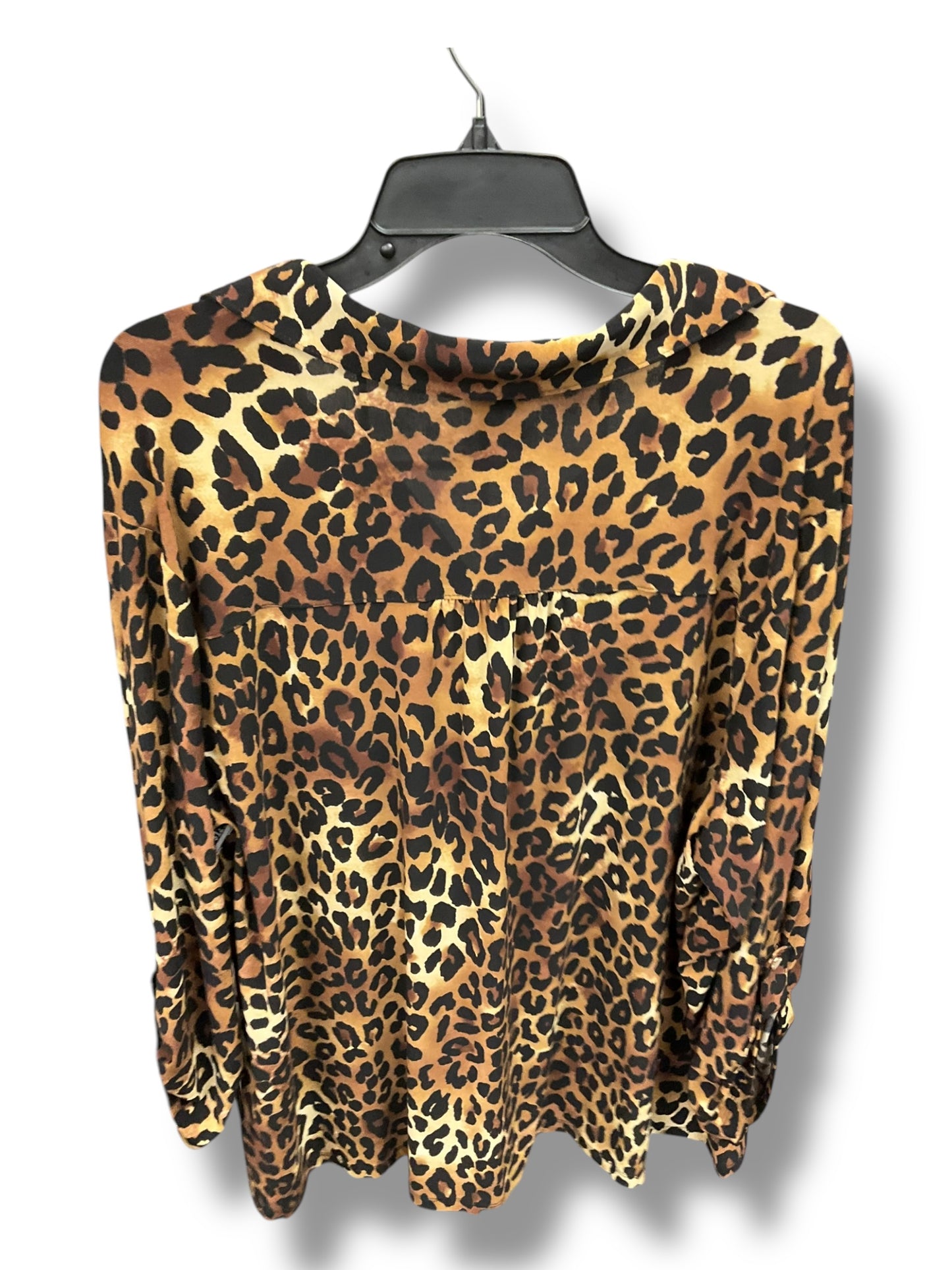 Top Long Sleeve By Anne Klein In Animal Print, Size: 3x