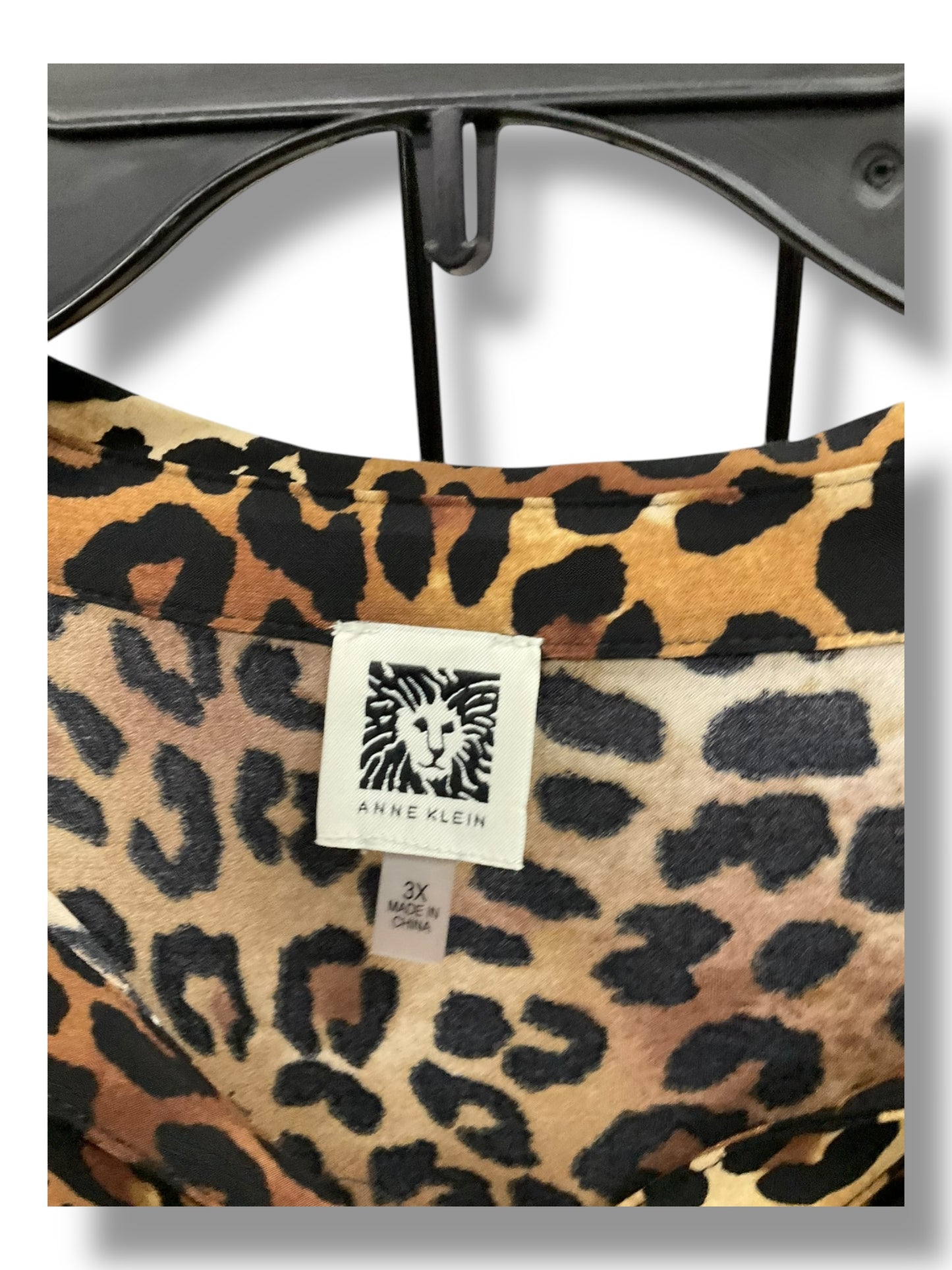 Top Long Sleeve By Anne Klein In Animal Print, Size: 3x