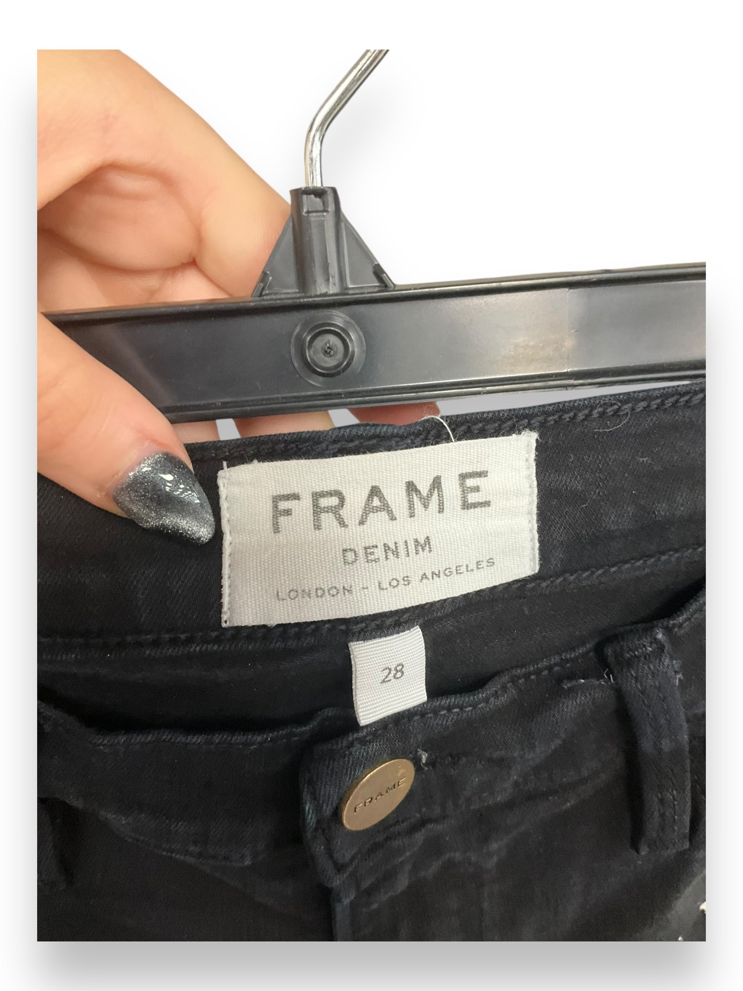 Jeans Skinny By Frame In Black, Size: 6