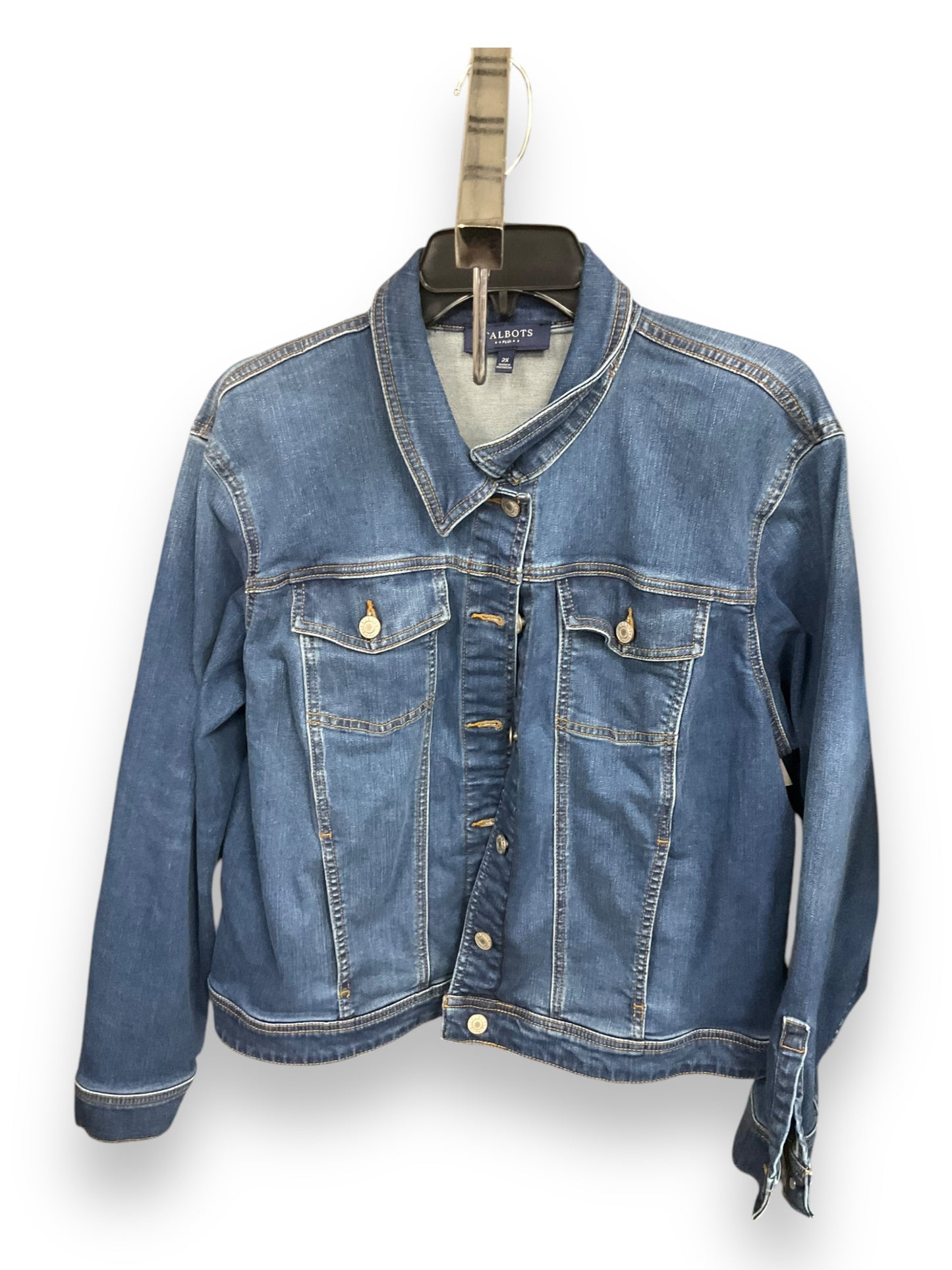 Jacket Denim By Talbots In Blue Denim, Size: 2x