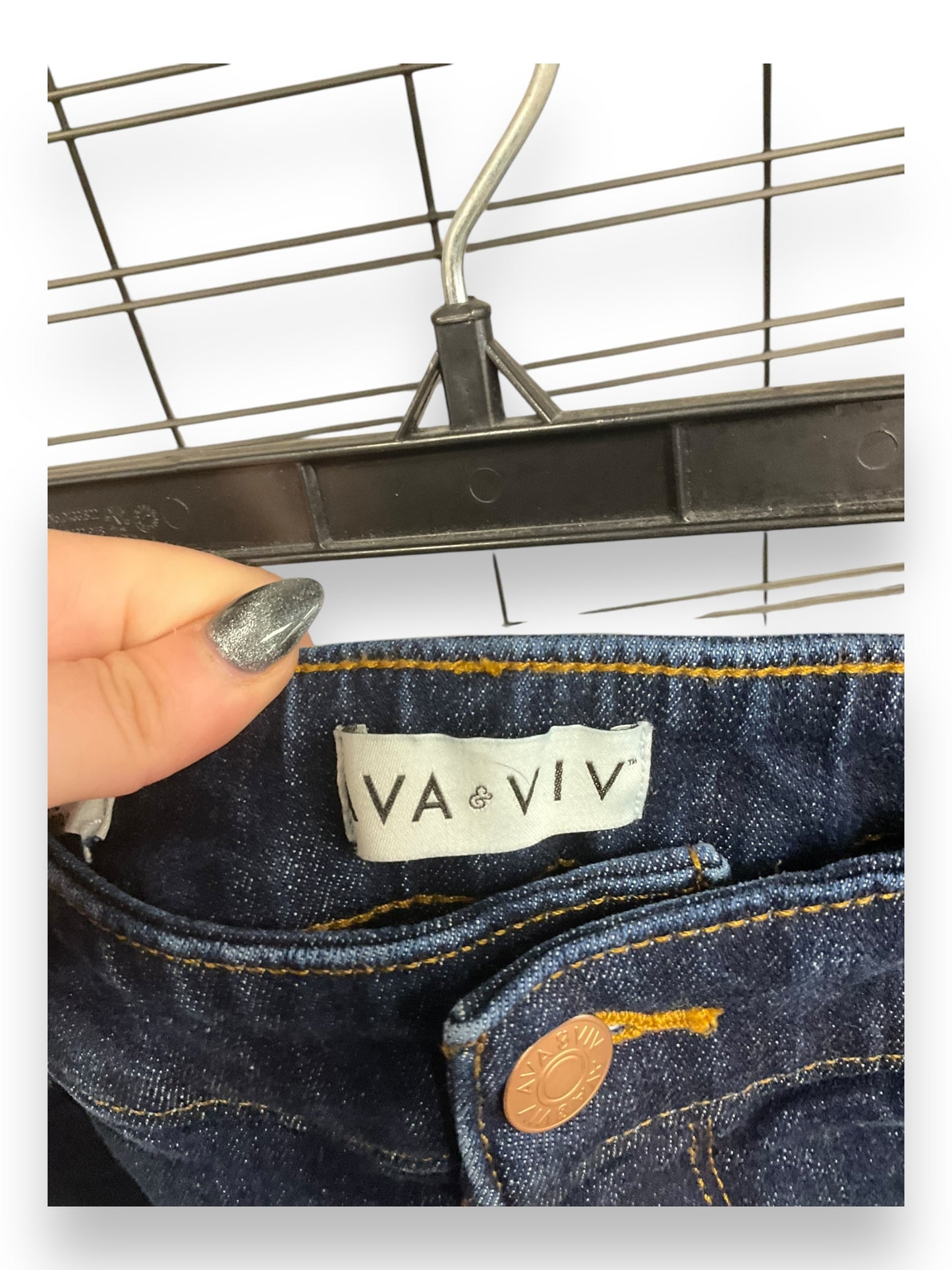 Jeans Flared By Ava & Viv In Blue Denim, Size: 18