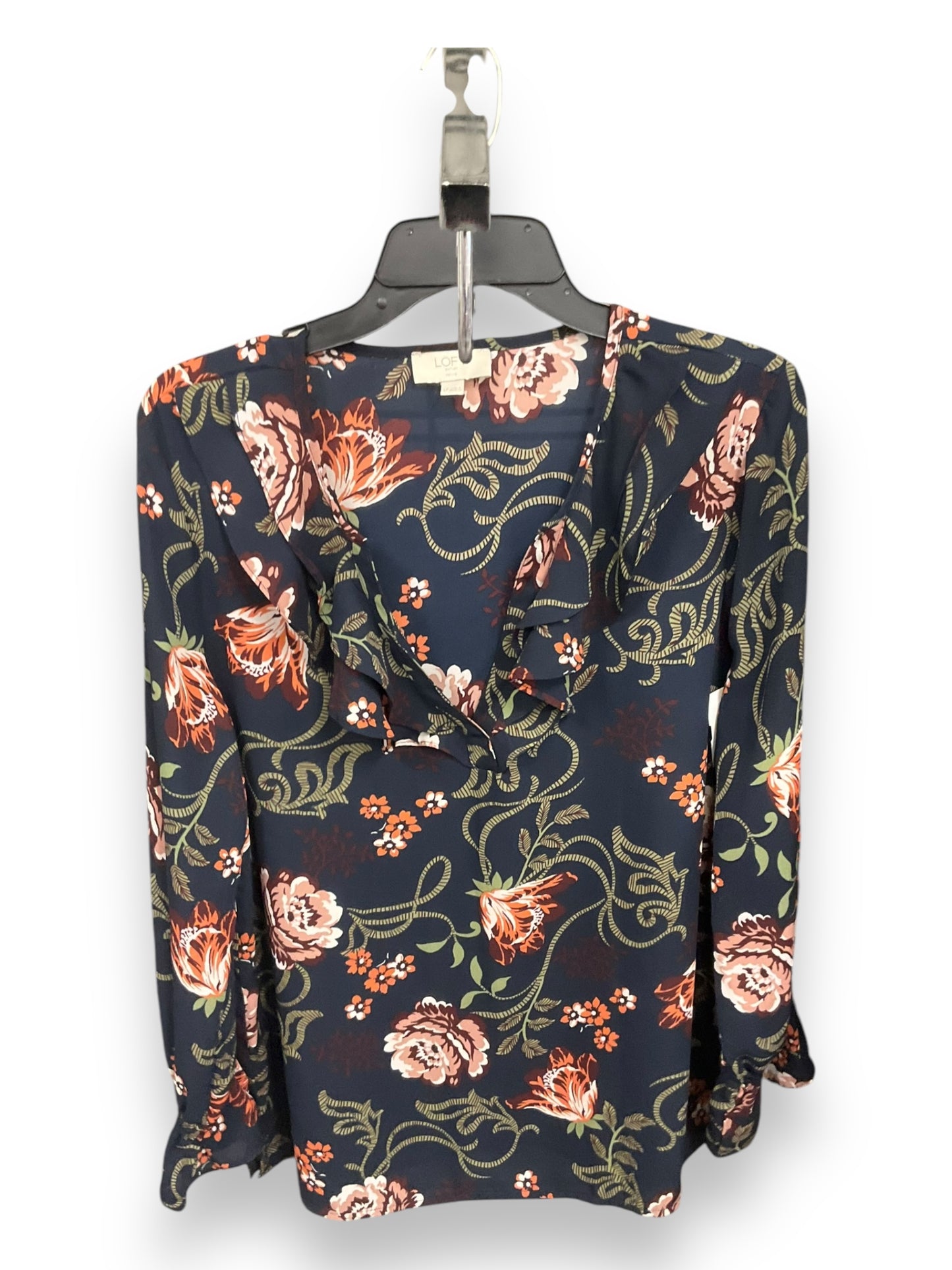 Top Long Sleeve By Loft In Multi-colored, Size: L