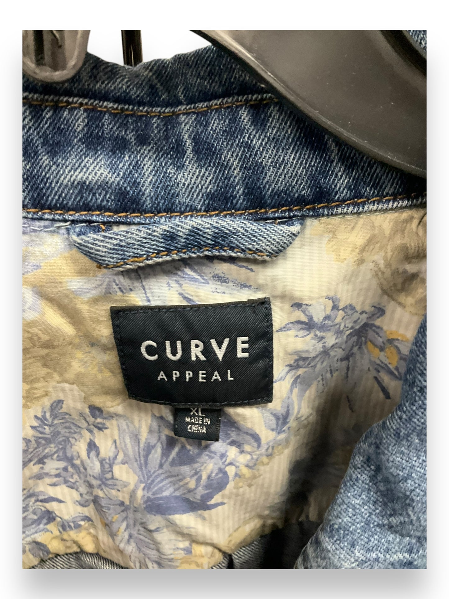 Jacket Denim By Curve Appeal In Blue Denim, Size: Xl