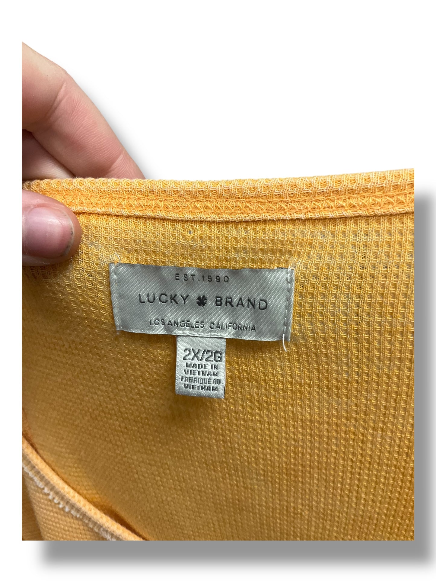 Top Long Sleeve By Lucky Brand In Yellow, Size: 2x