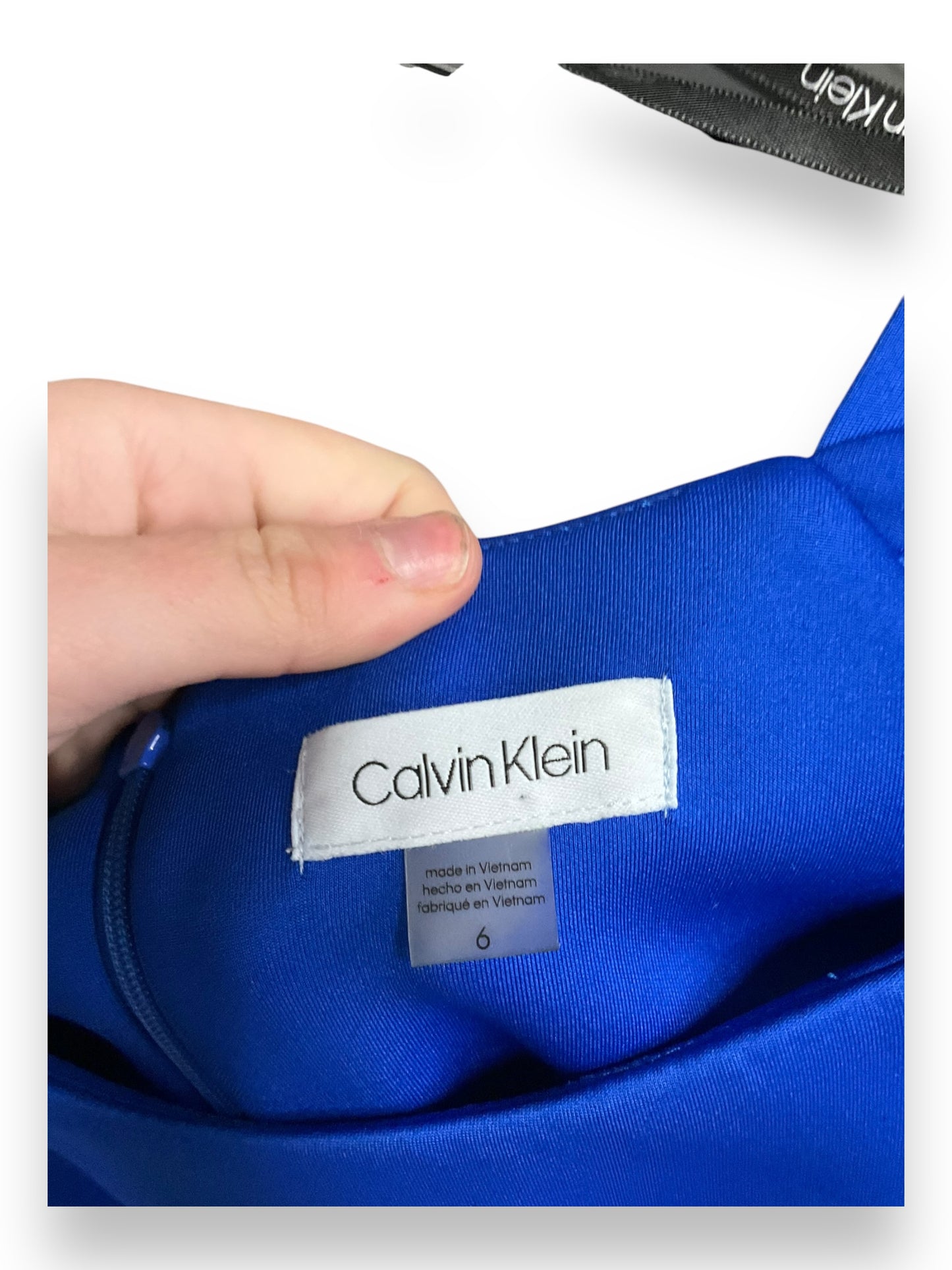 Dress Casual Midi By Calvin Klein In Blue, Size: 6