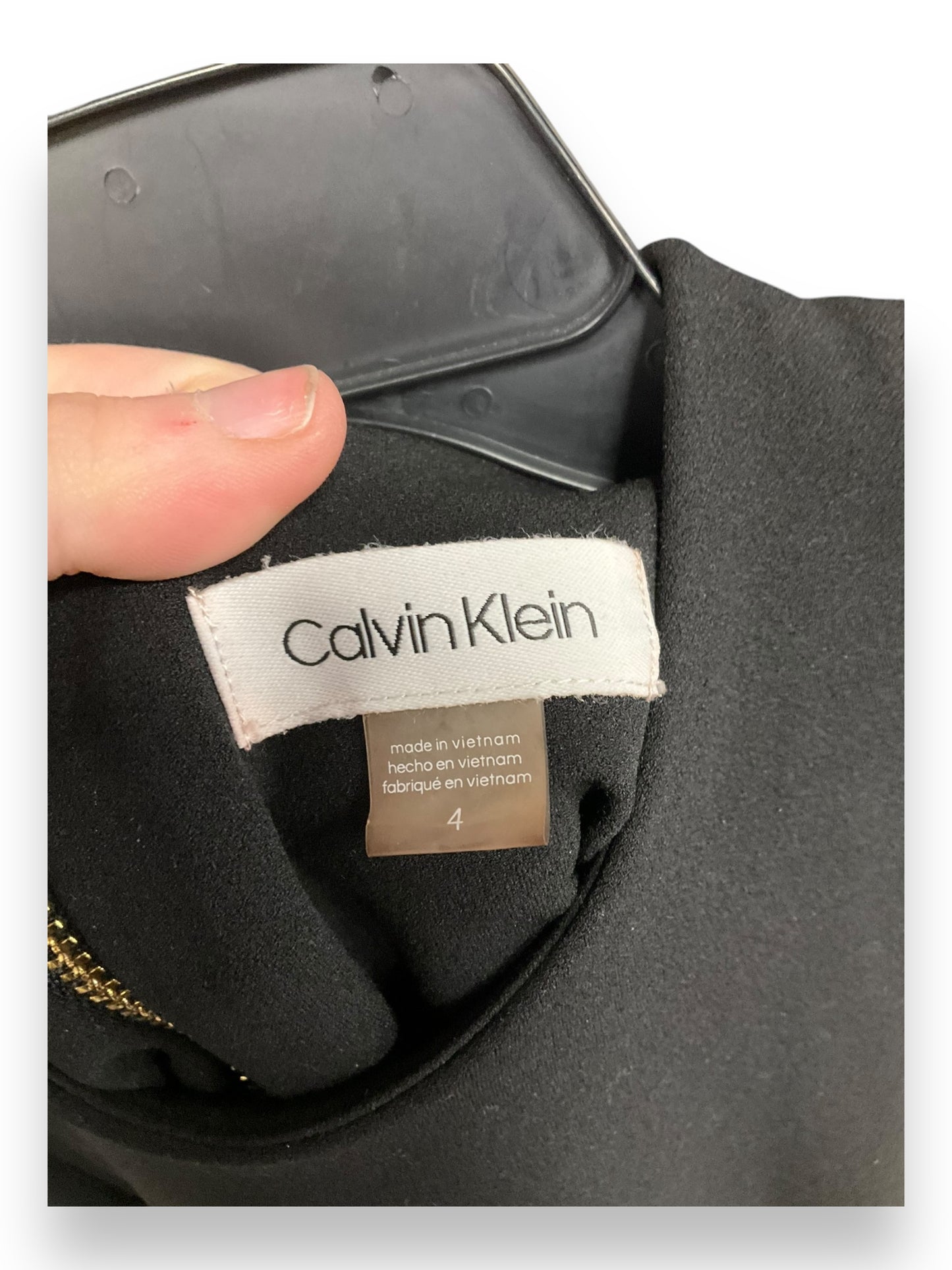 Dress Casual Midi By Calvin Klein In Black, Size: 4