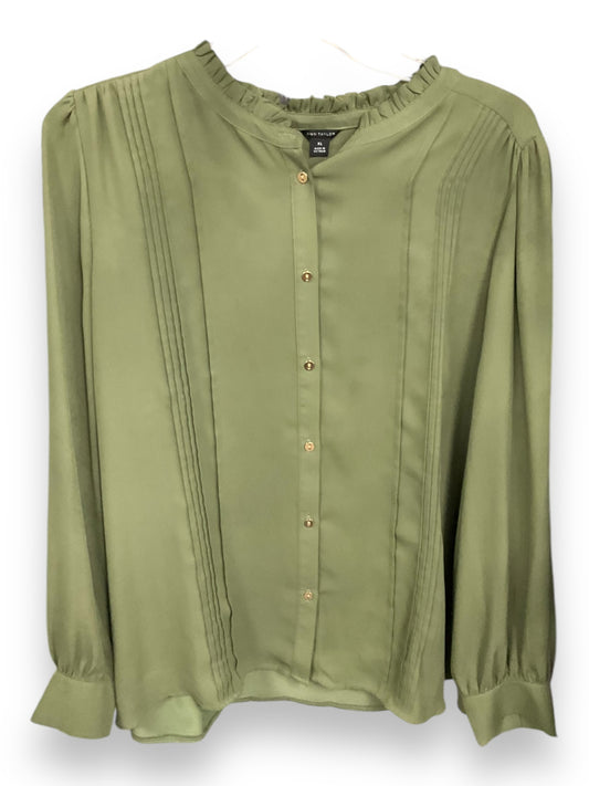 Blouse Long Sleeve By Ann Taylor In Green, Size: Xl