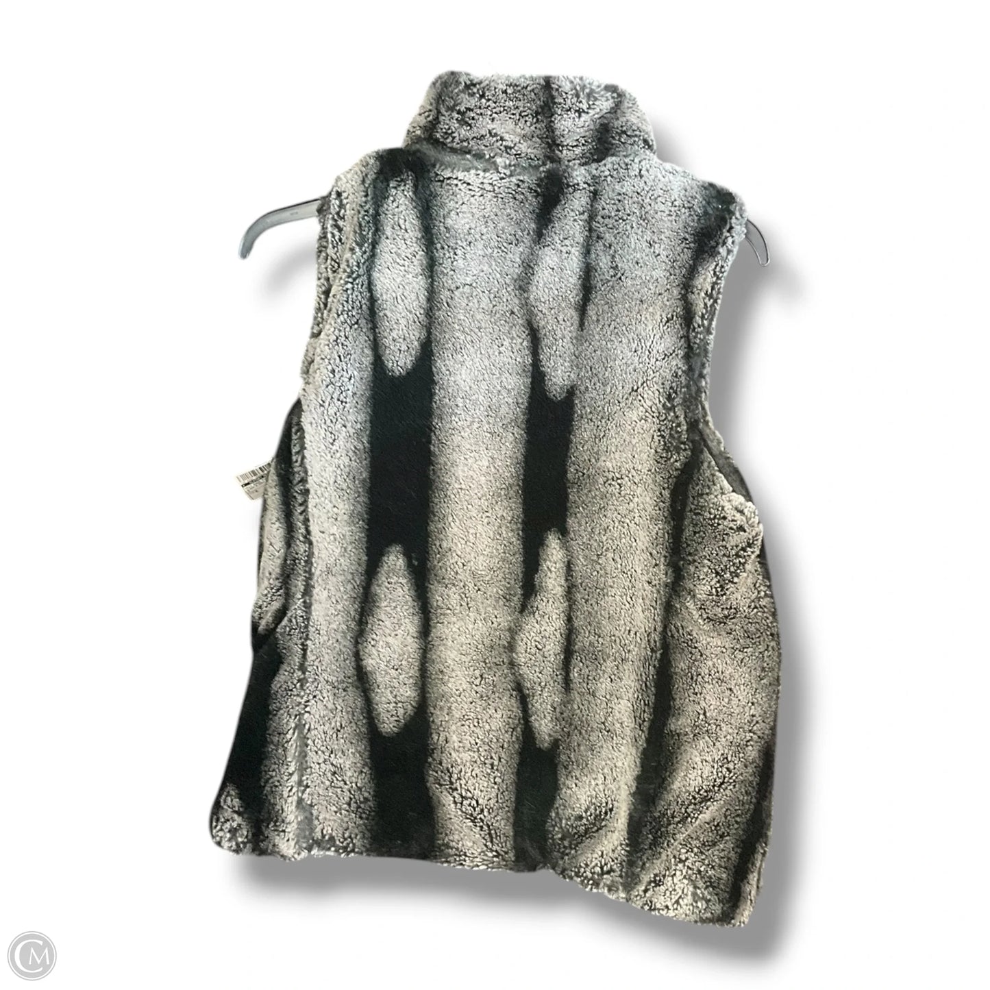 Vest Faux Fur & Sherpa By Clothes Mentor In Black & Grey, Size: M