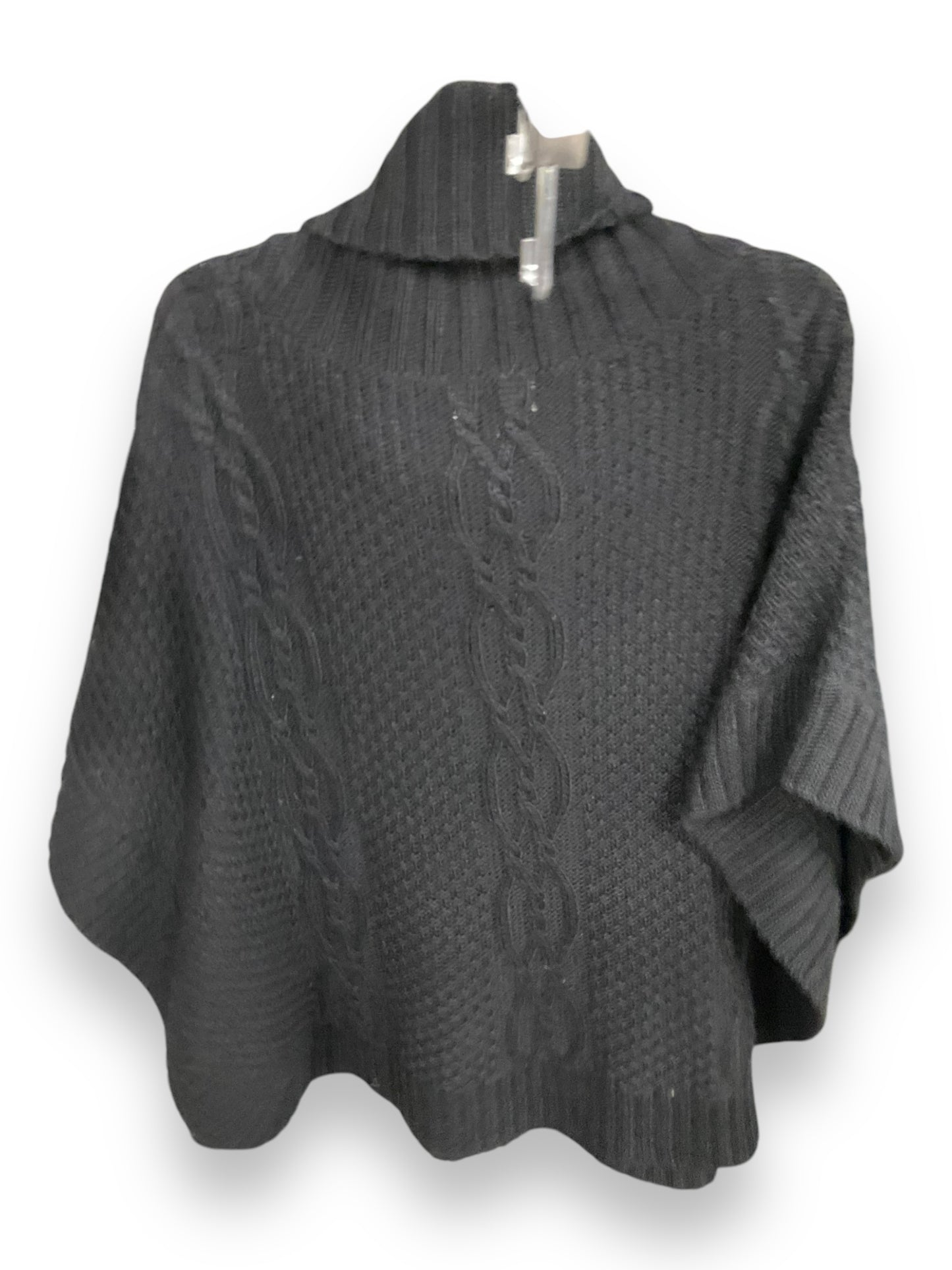 Poncho By Clothes Mentor In Black, Size: Osfm