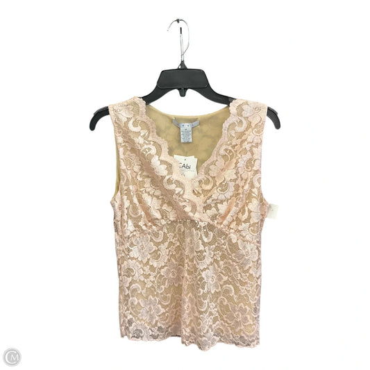 Top Sleeveless By Cabi In Pink & Tan, Size: M